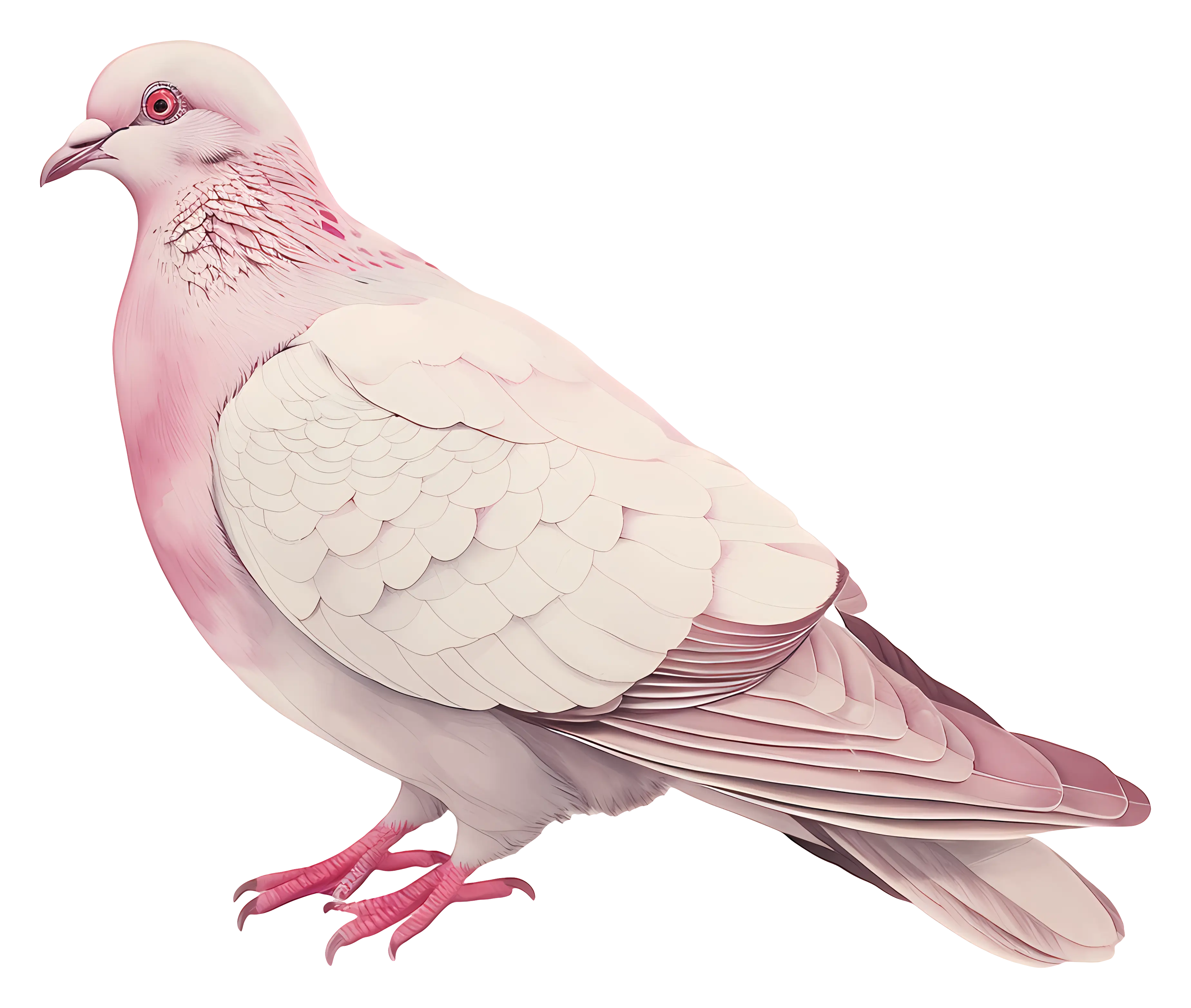 Beautiful White and Pink Pigeon