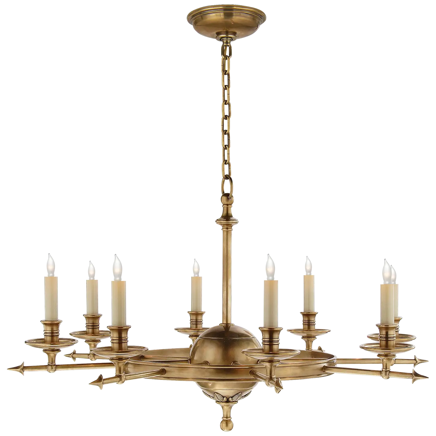 Elegant Gold Chandelier with Candle Lighting