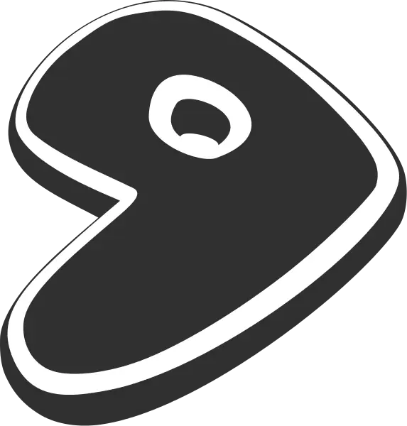 Gentoo Linux Logo in Black and White