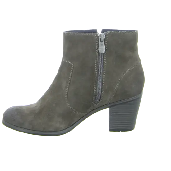 Grey Suede Ankle Boot with Zipper