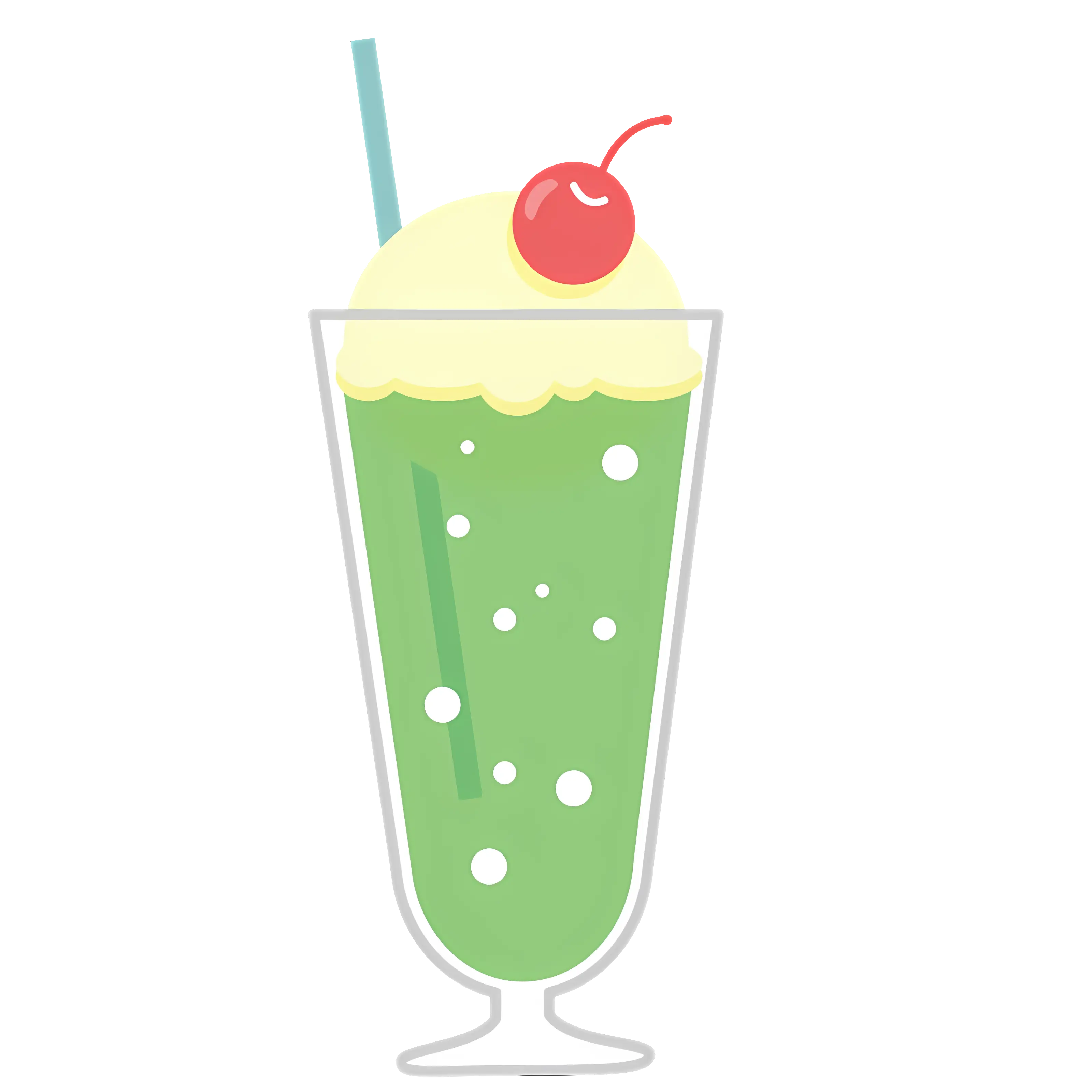 Green Milkshake with Cherry Topping