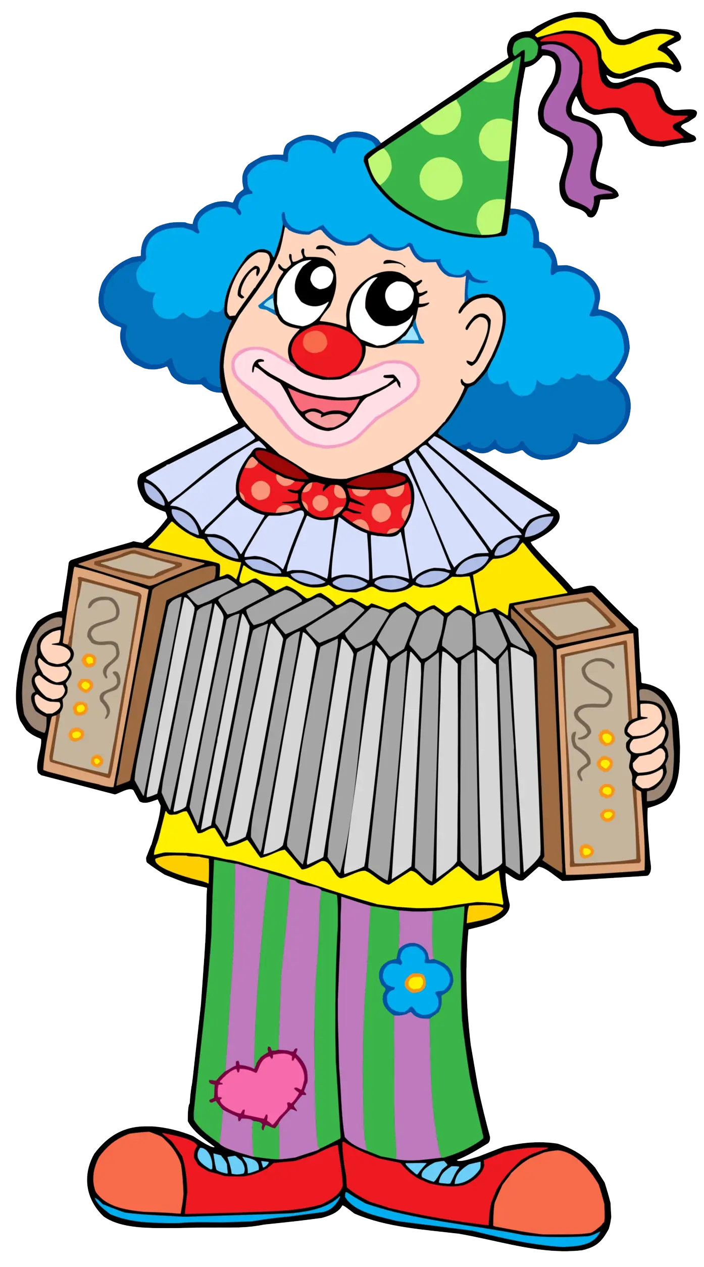 Colorful Clown with Accordion