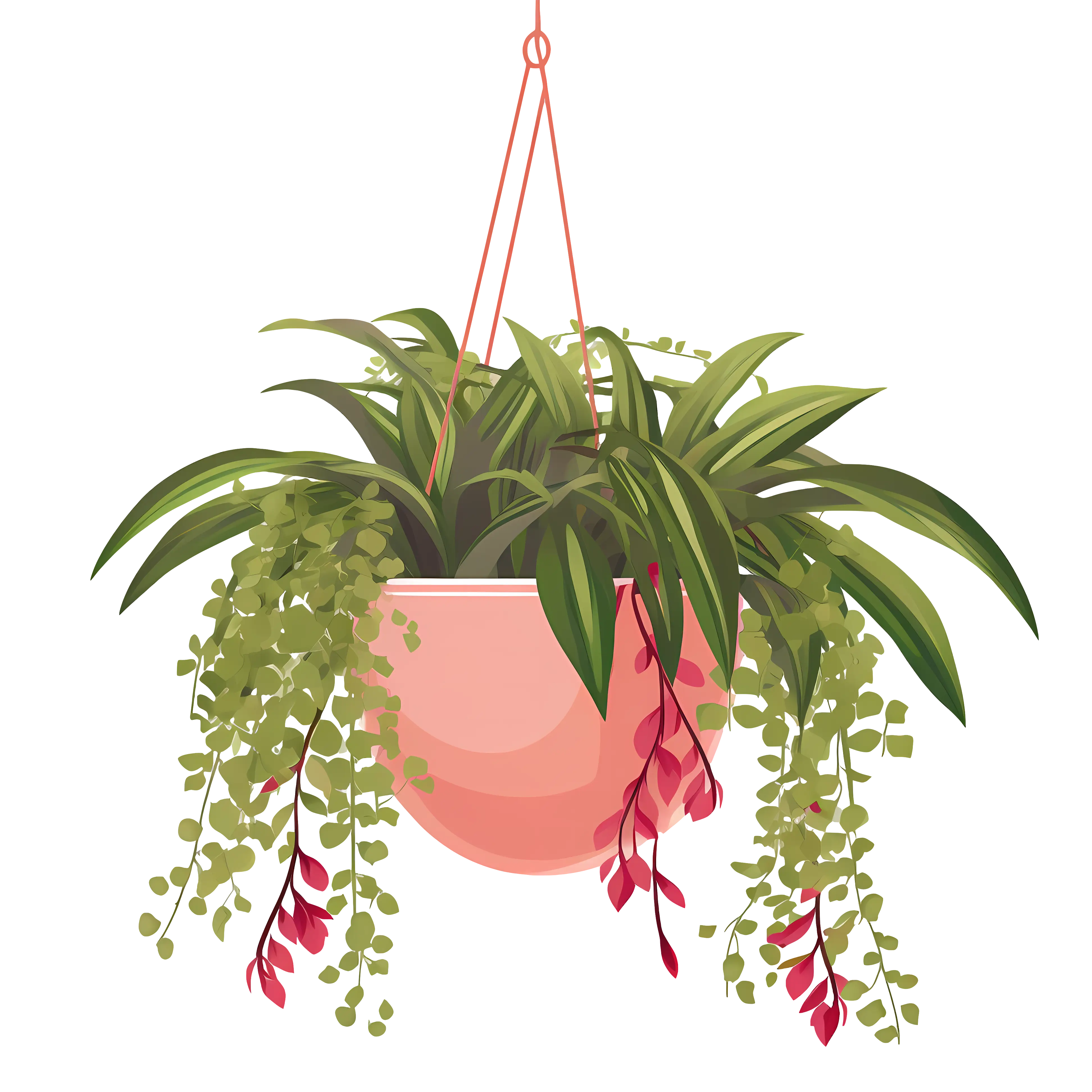 Hanging Plant in Decorative Pot