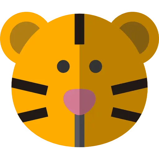 Cute Tiger Face Cartoon Illustration