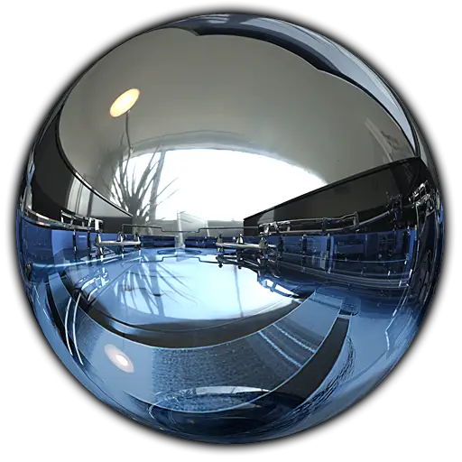 Reflective Metallic Sphere in Room