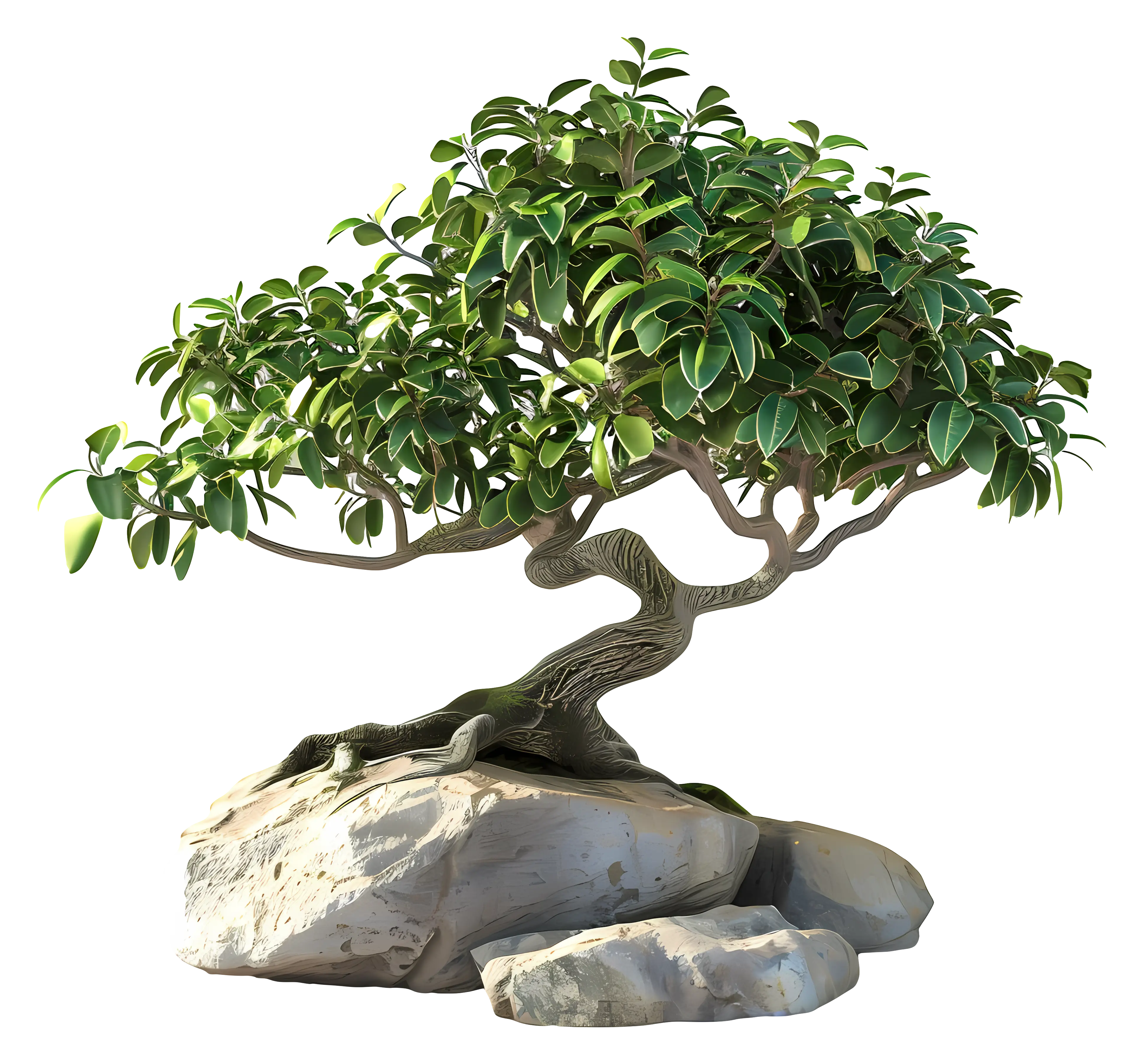Bonsai Tree on Rocks