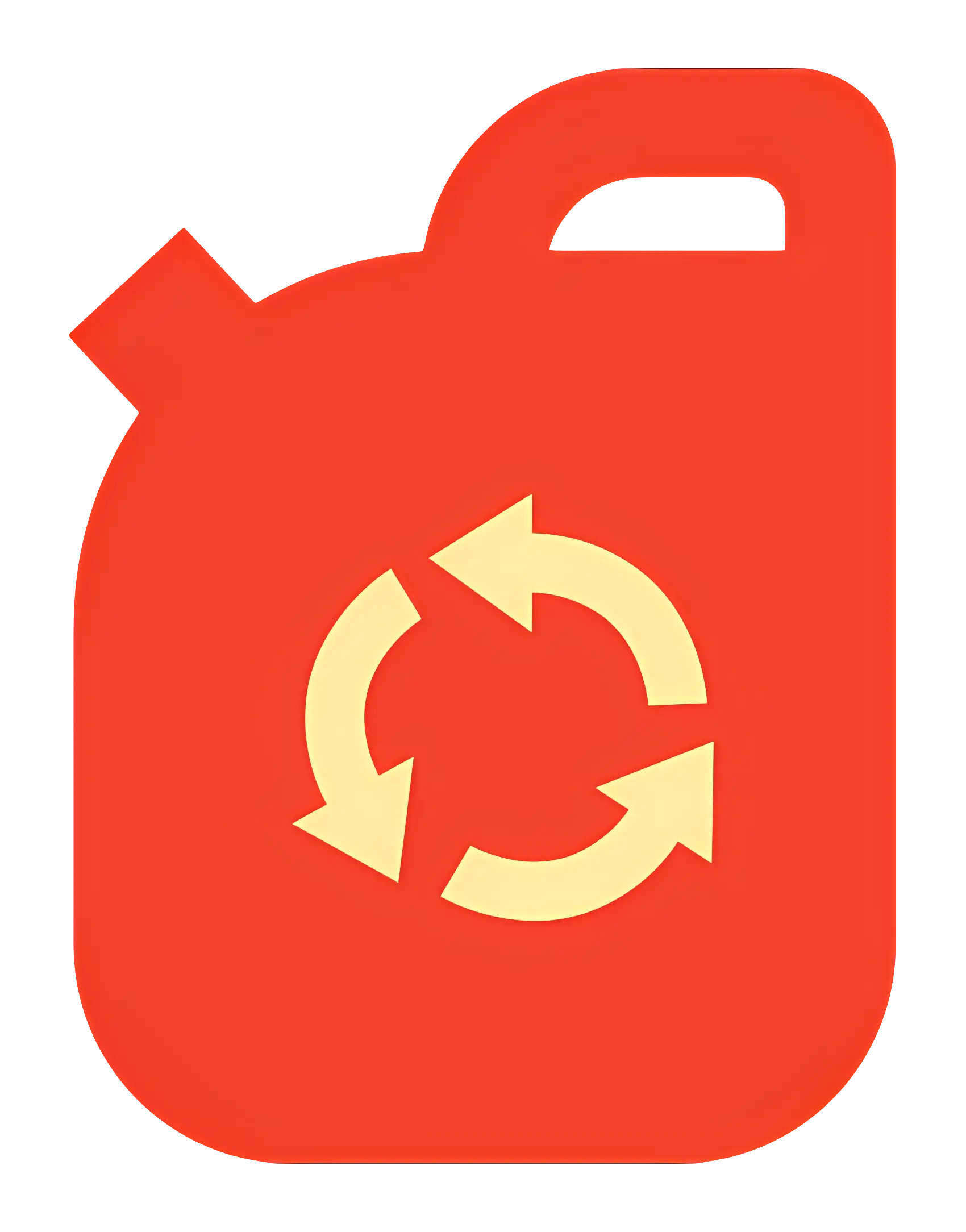 Red Can with Recycling Symbol