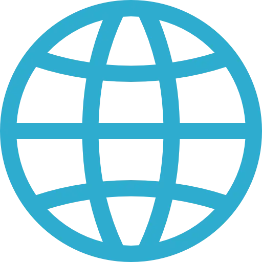Blue Globe Icon Representing the World