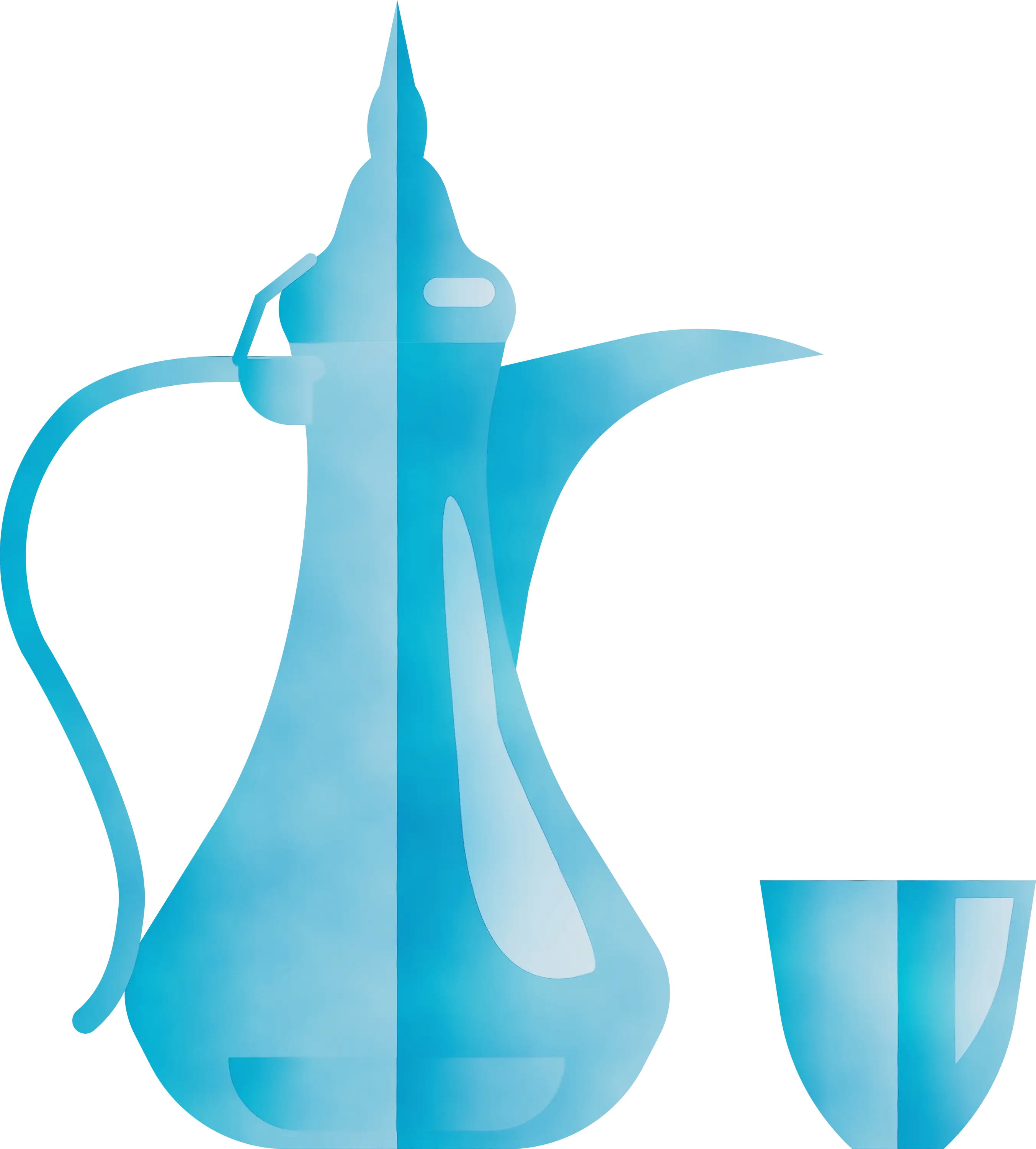 Blue Coffee Pot with Cup