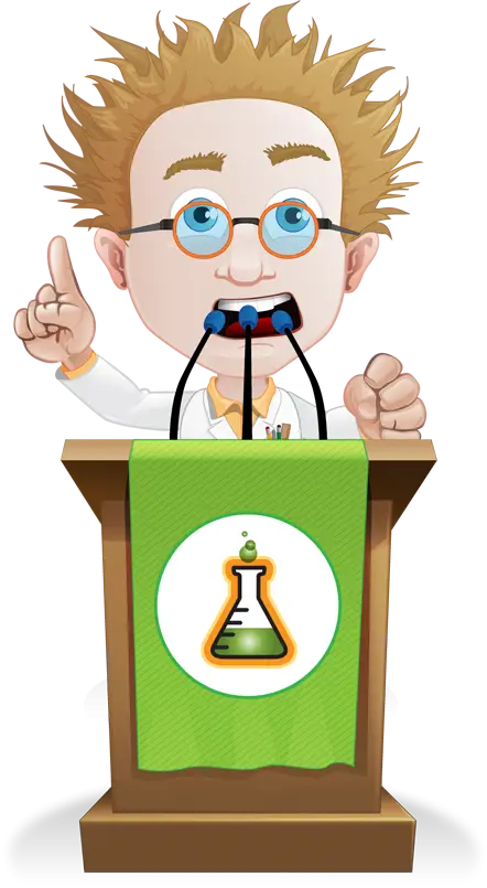 Cartoon Scientist Giving a Lecture