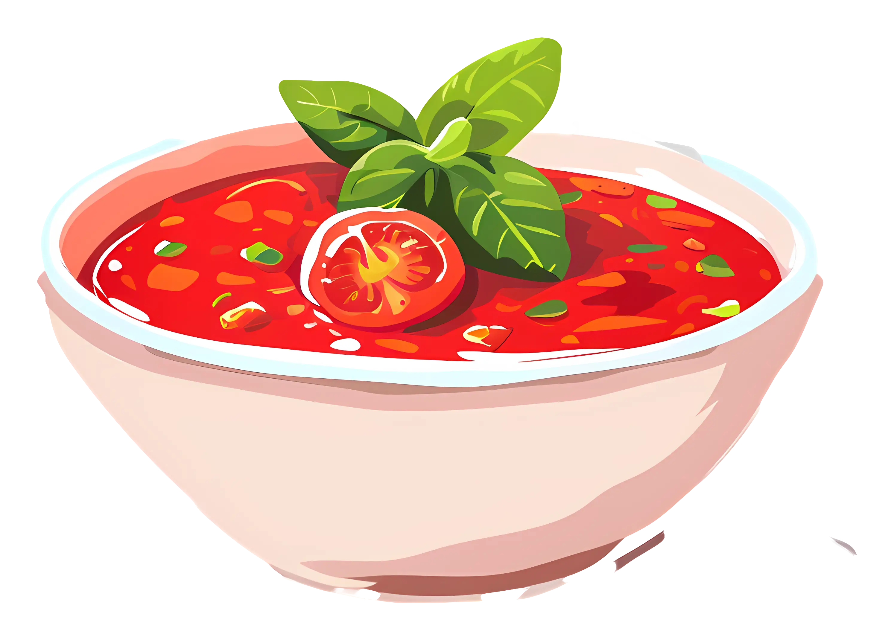 Bowl of Tomato Soup with Basil