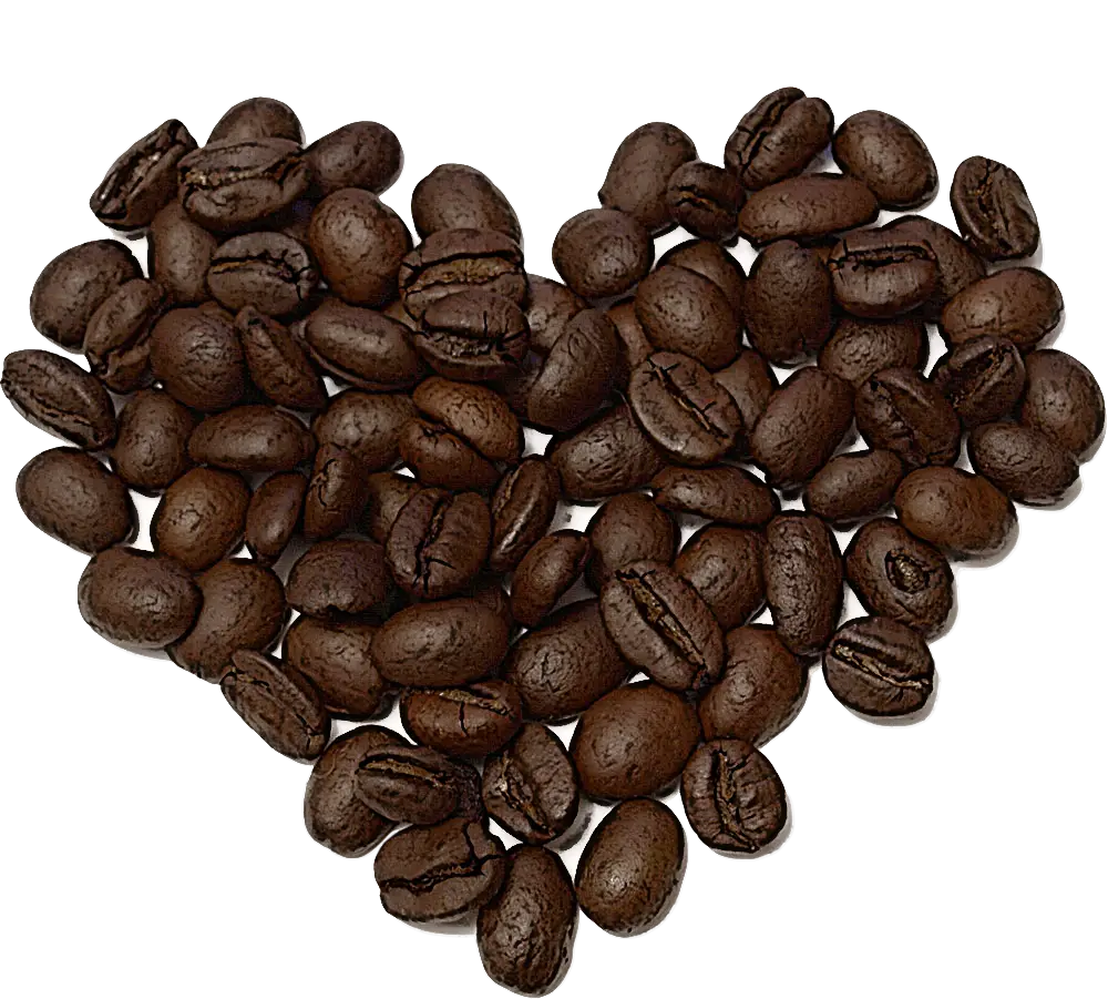 Heart Shape Created with Coffee Beans