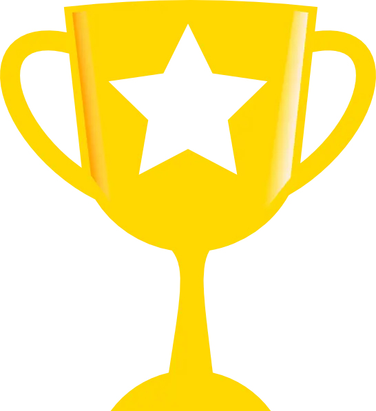 Bright Yellow Victory Trophy