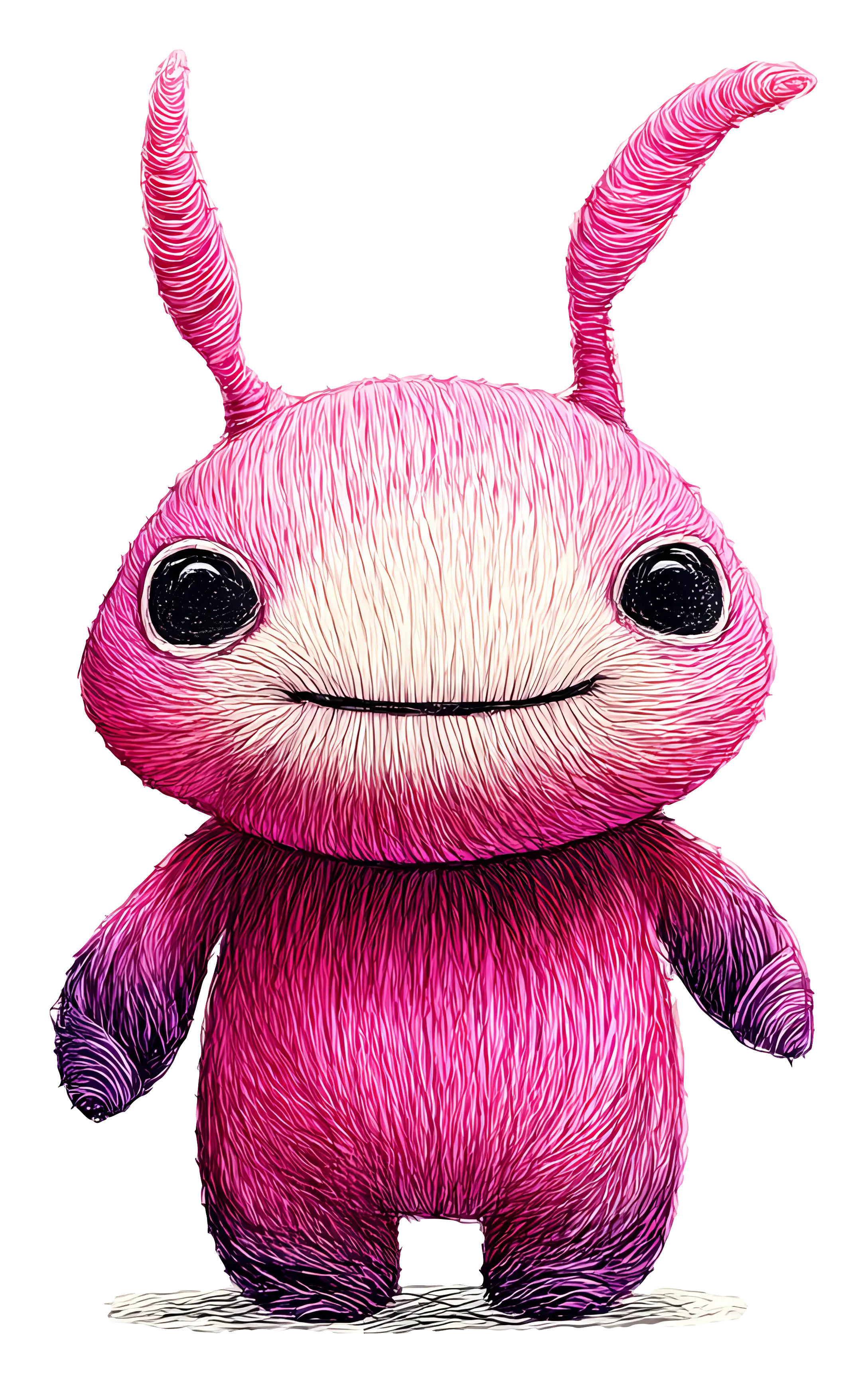 Pink Furry Cartoon Creature
