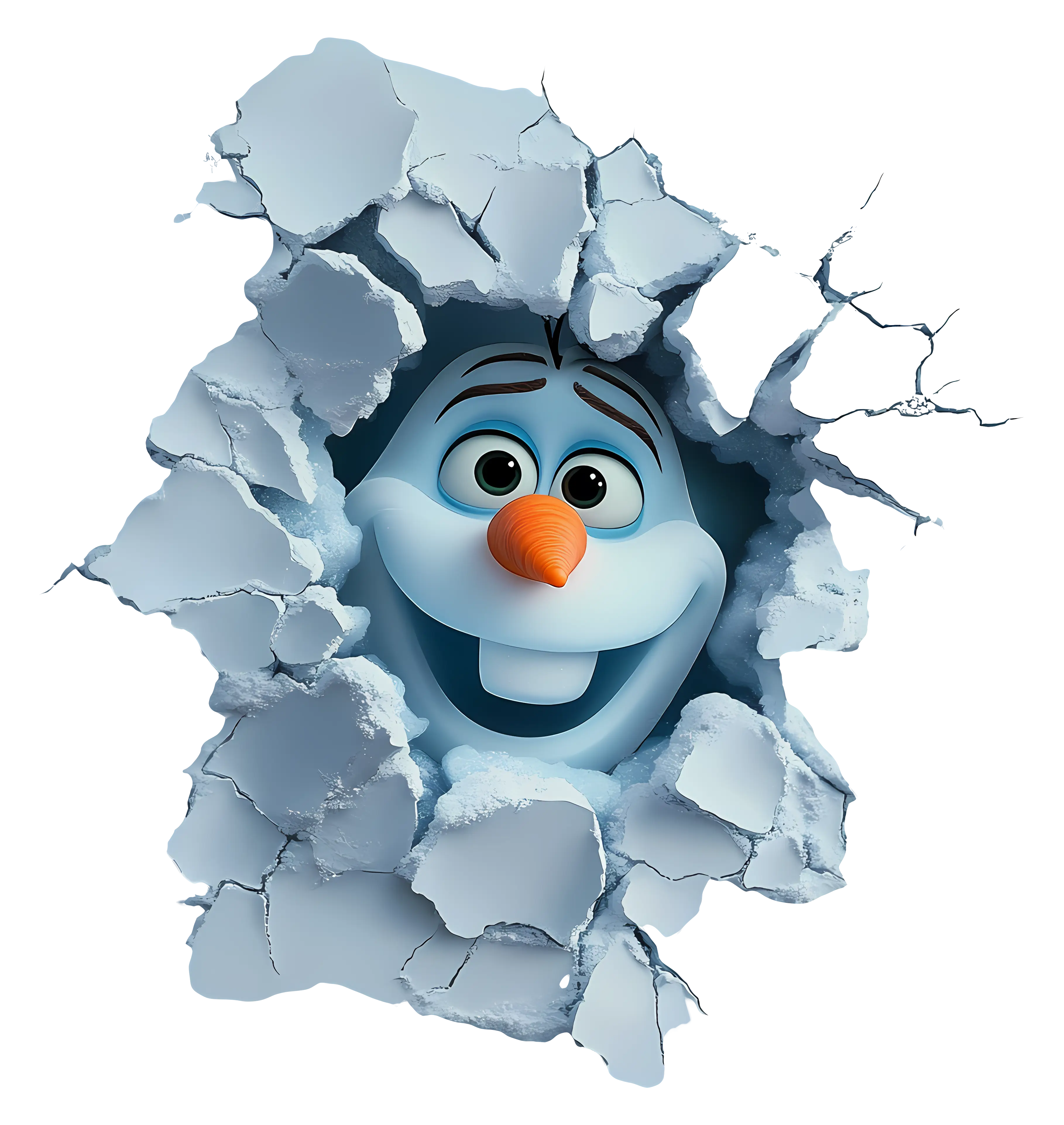Olaf Breaking Through Ice