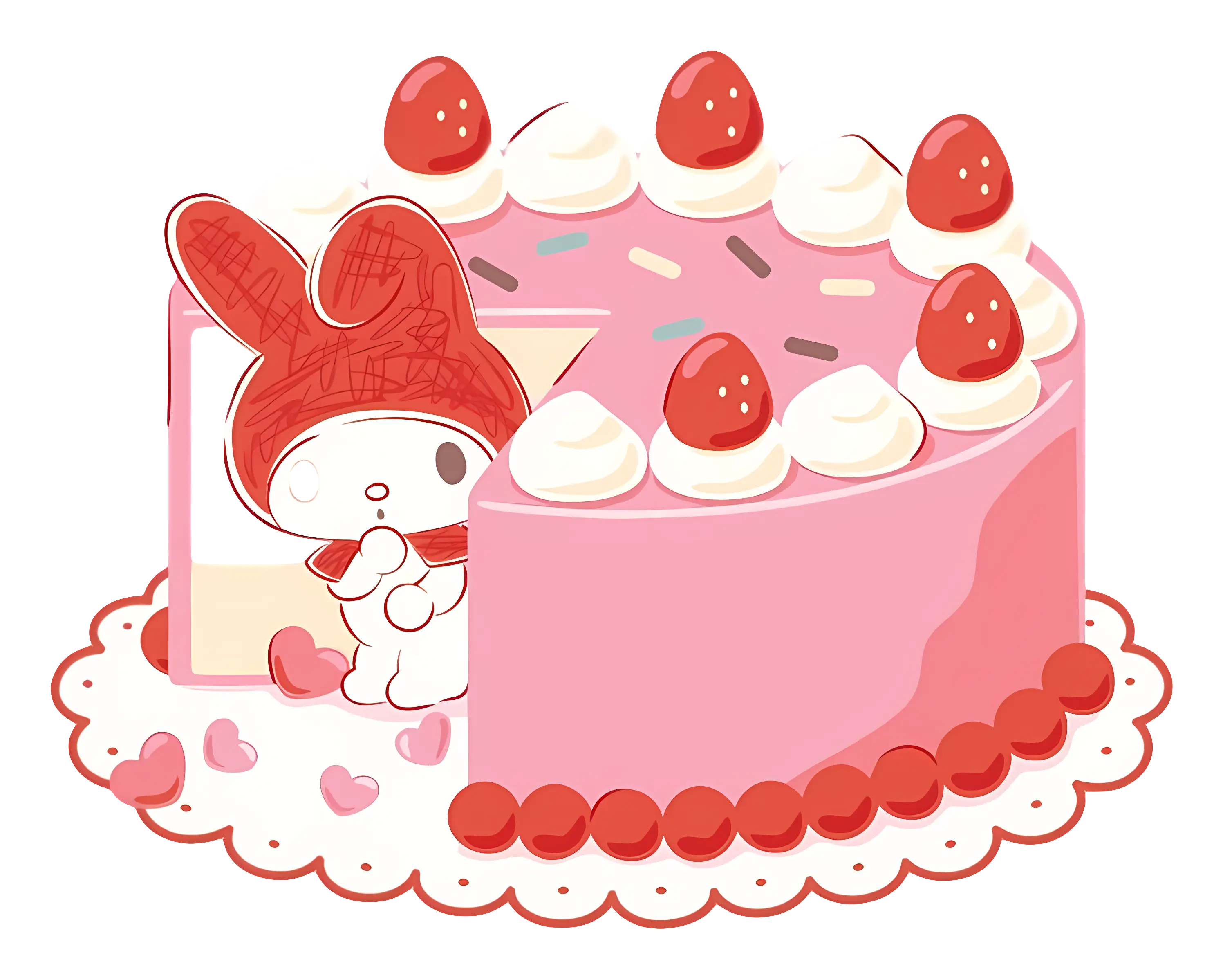 My Melody with Strawberry Cake
