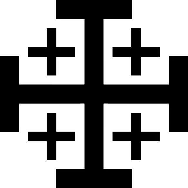 Black Jerusalem Cross Symbol Art