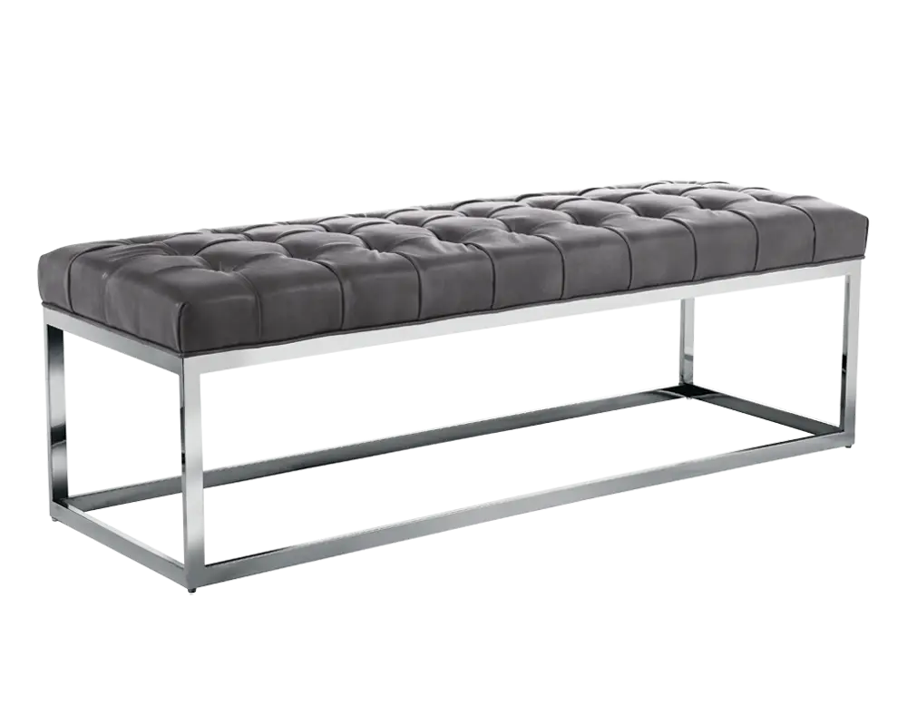 Modern Gray Metal Bench