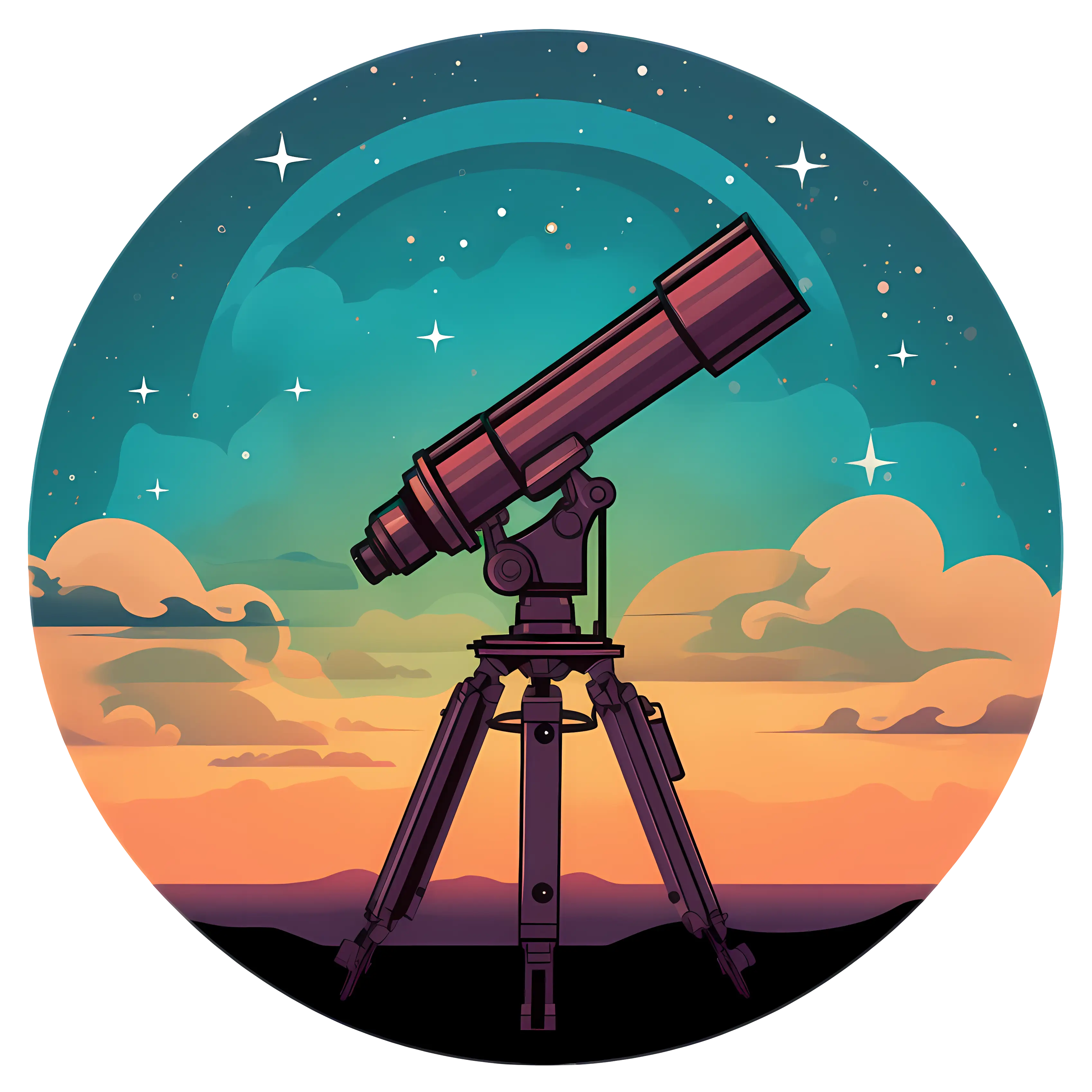 Telescope in a Cosmic Night Backdrop