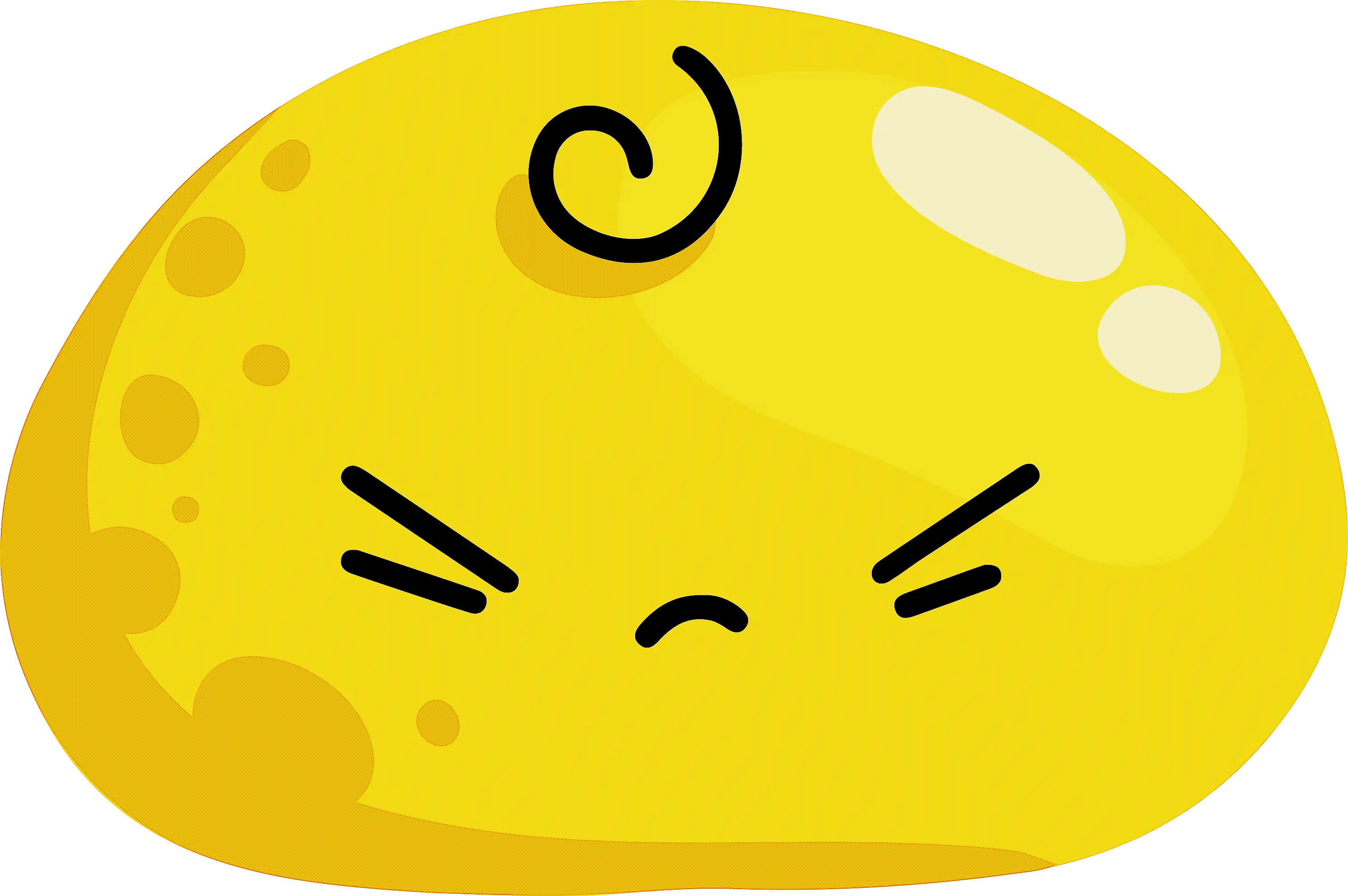 Cute Yellow Cartoon Character with Pucker Face