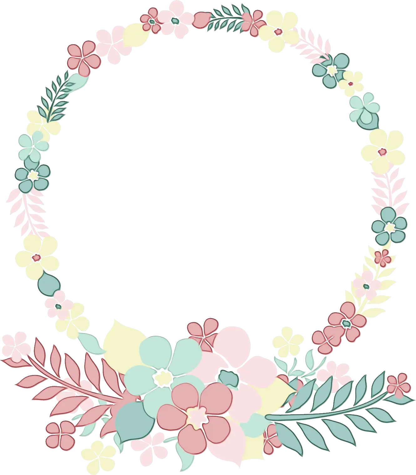 Pastel Floral Decorative Frame