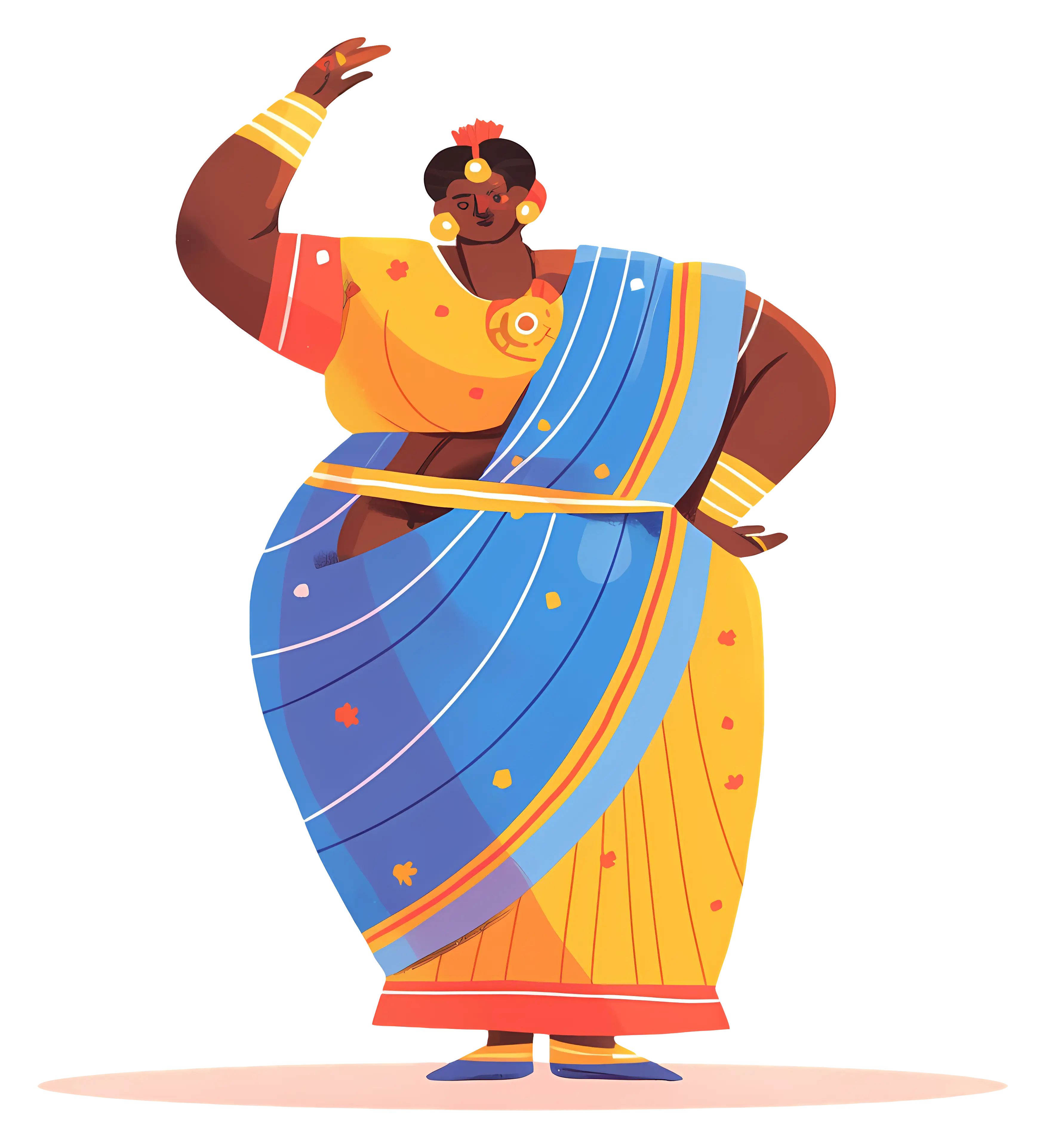 Woman in Colorful Sari