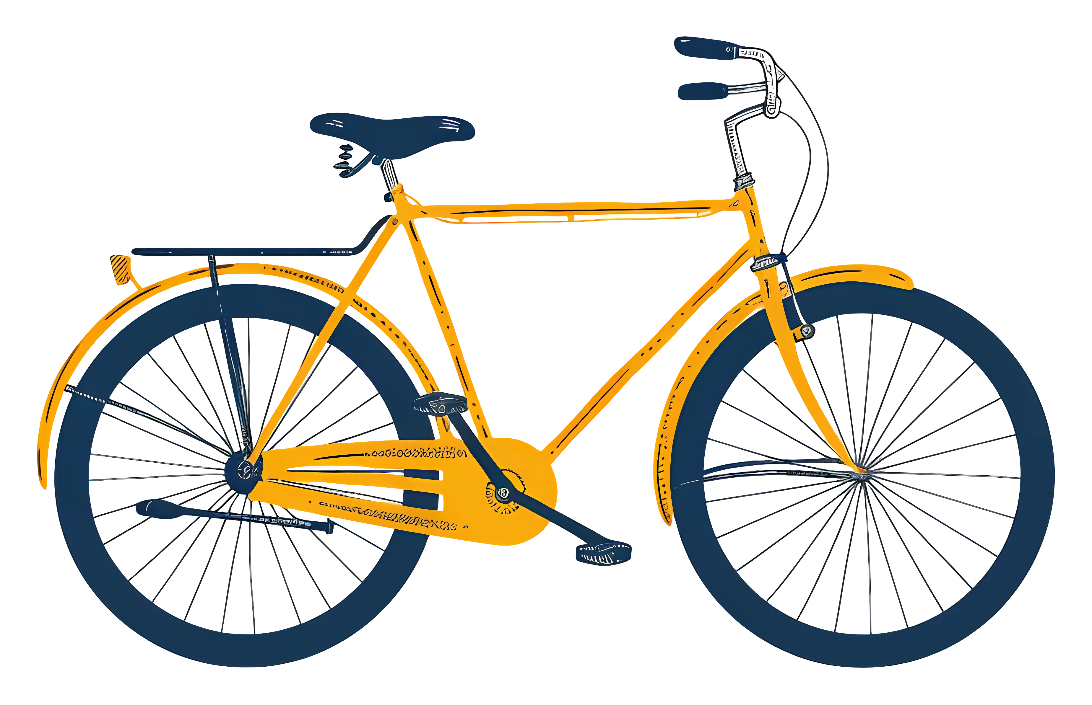 Vintage Yellow Bicycle Illustration