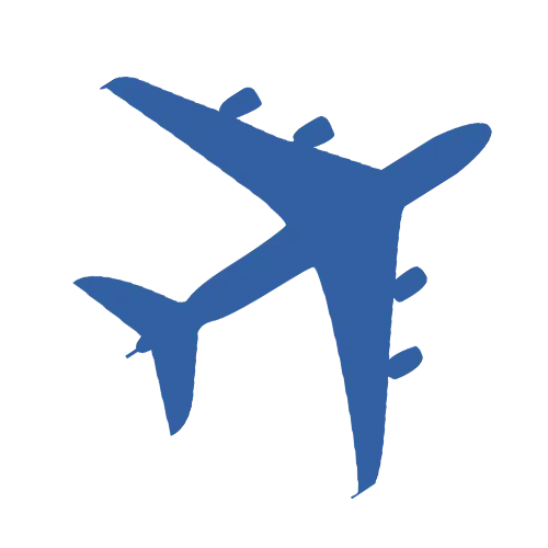 Blue Airplane Silhouette Icon