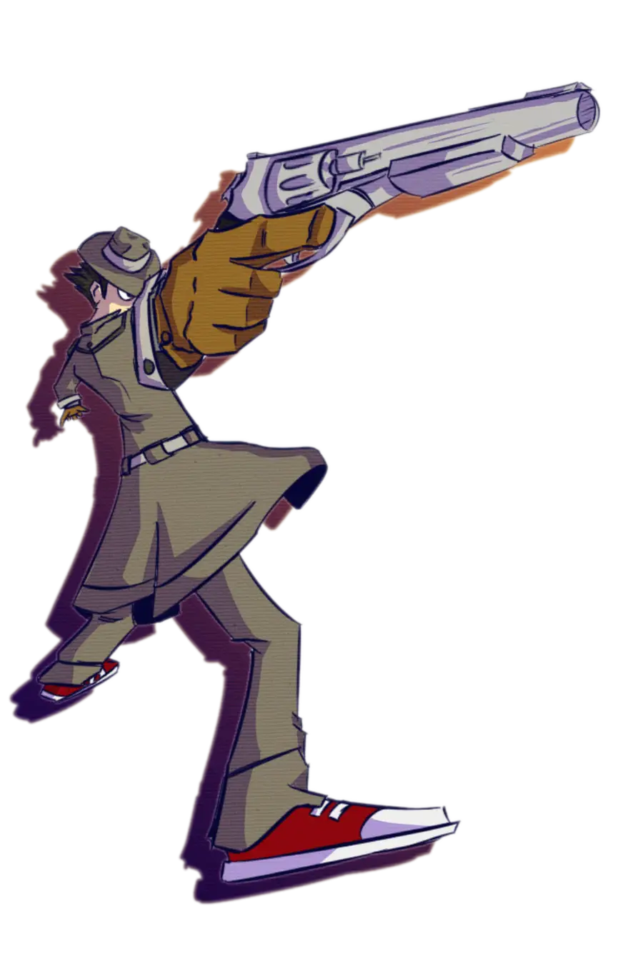 Detective with Gun in Action