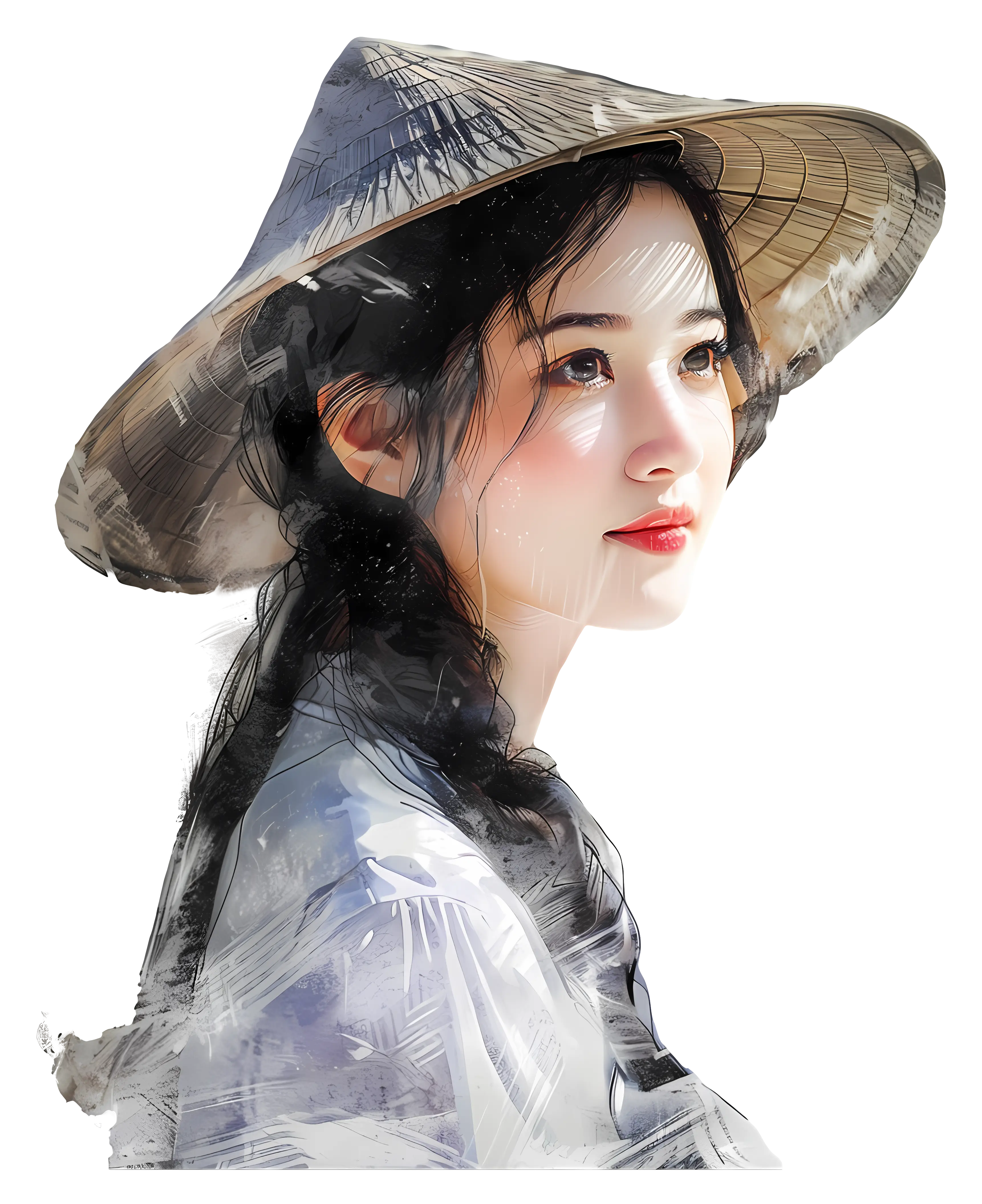 Woman in Traditional Hat Portrait
