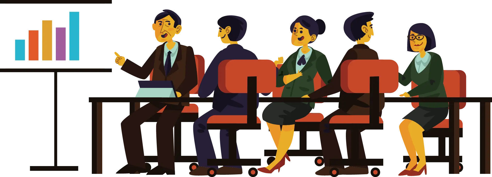 Business Professionals in a Meeting Illustration