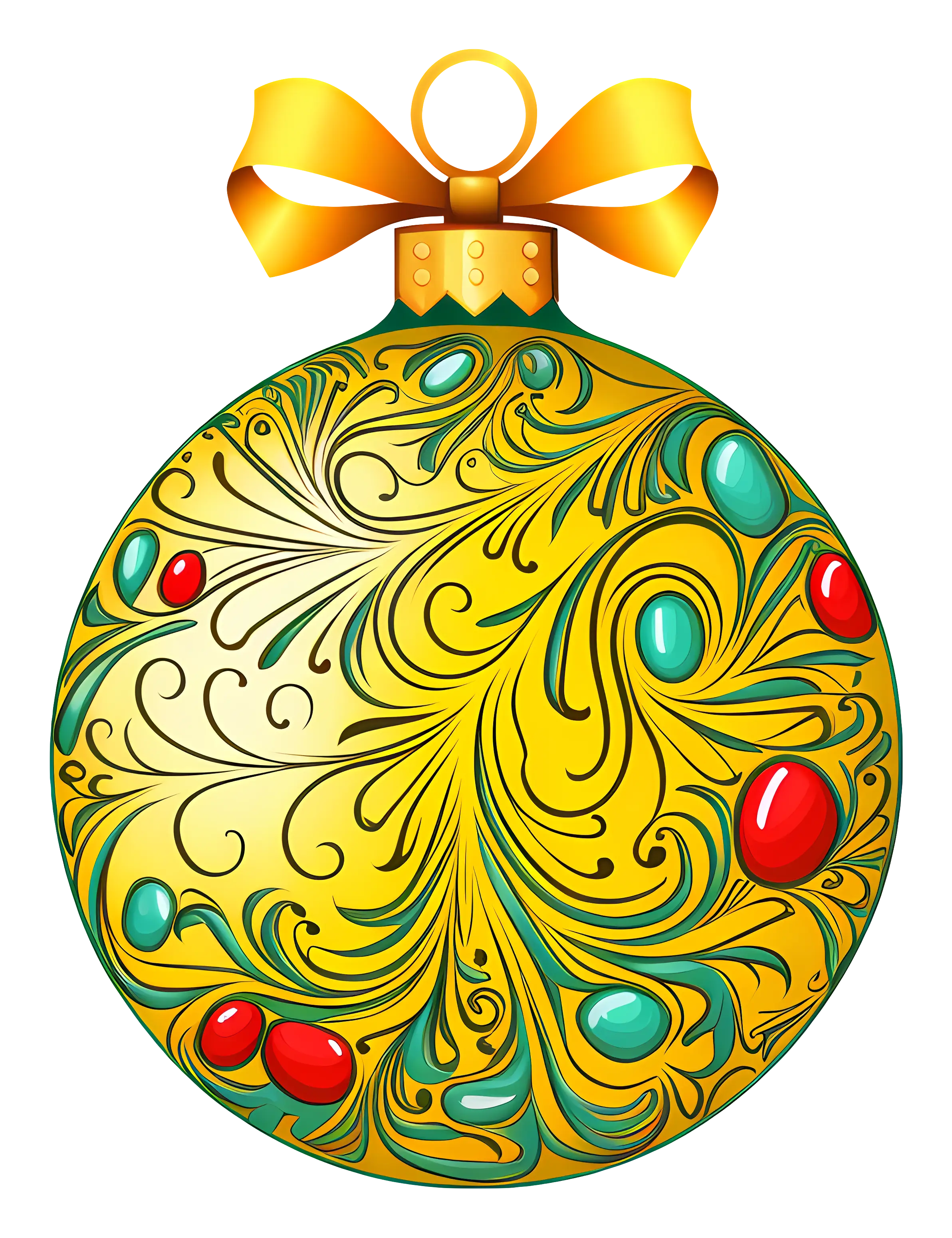 Gold Christmas Ornament with Design