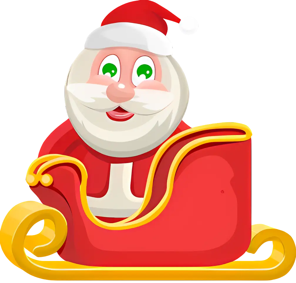 Santa Claus in Red Sleigh Illustration