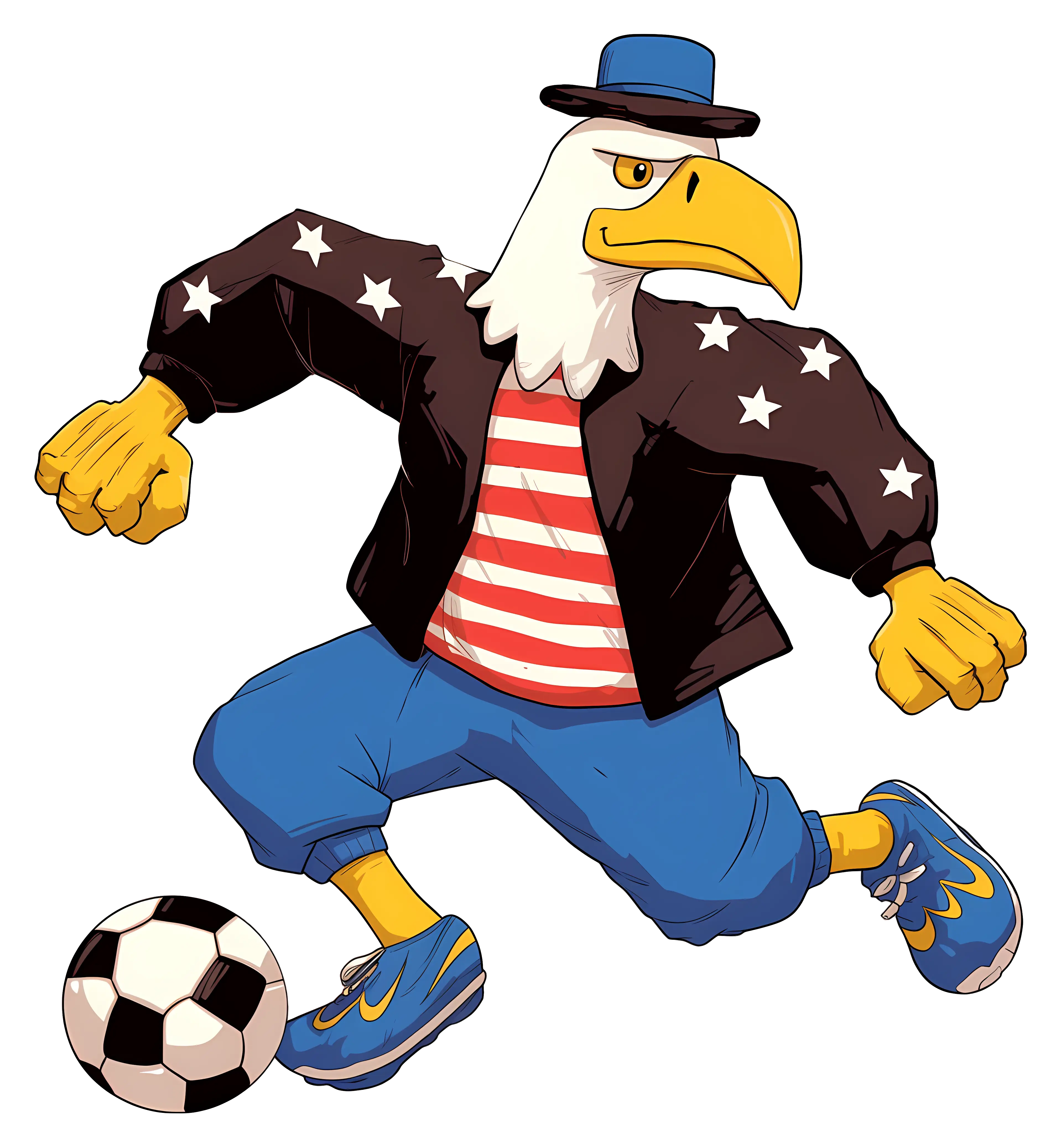 Eagle Soccer Player in Patriotic Outfit