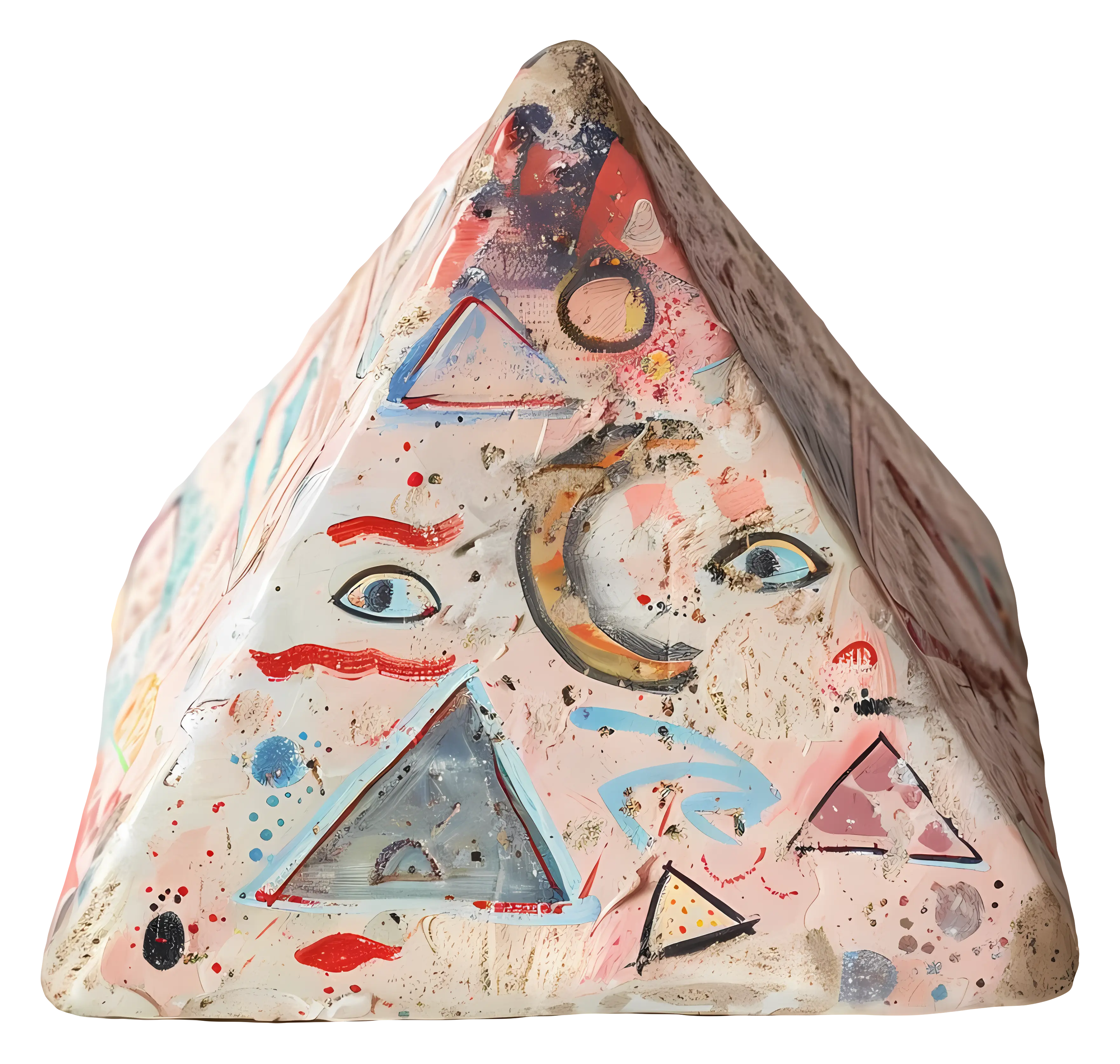 Colorful Pyramid with Geometric Symbols