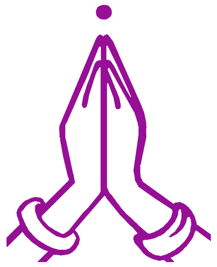 Purple Praying Hands Symbol