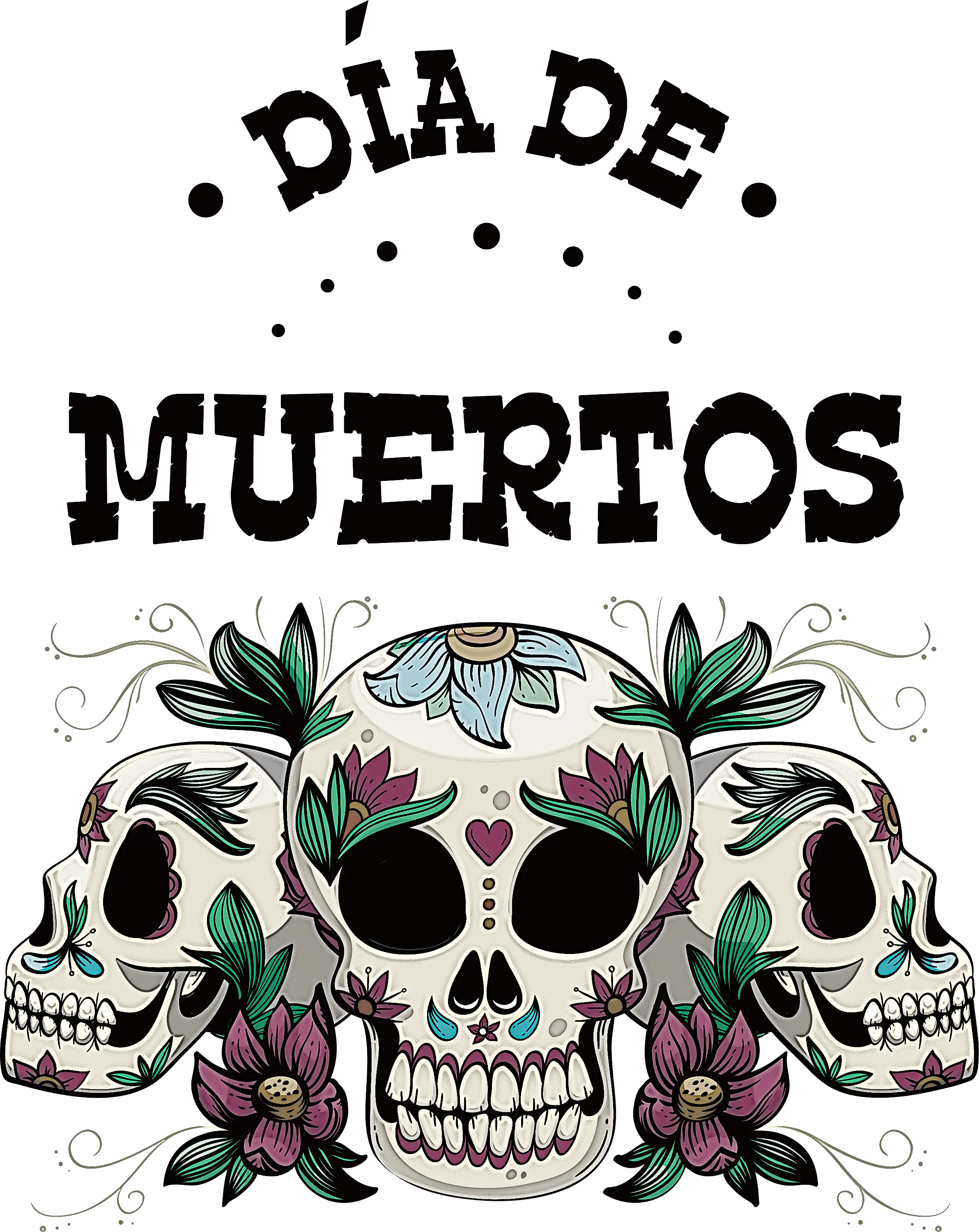Day of the Dead Festive Skull Artwork