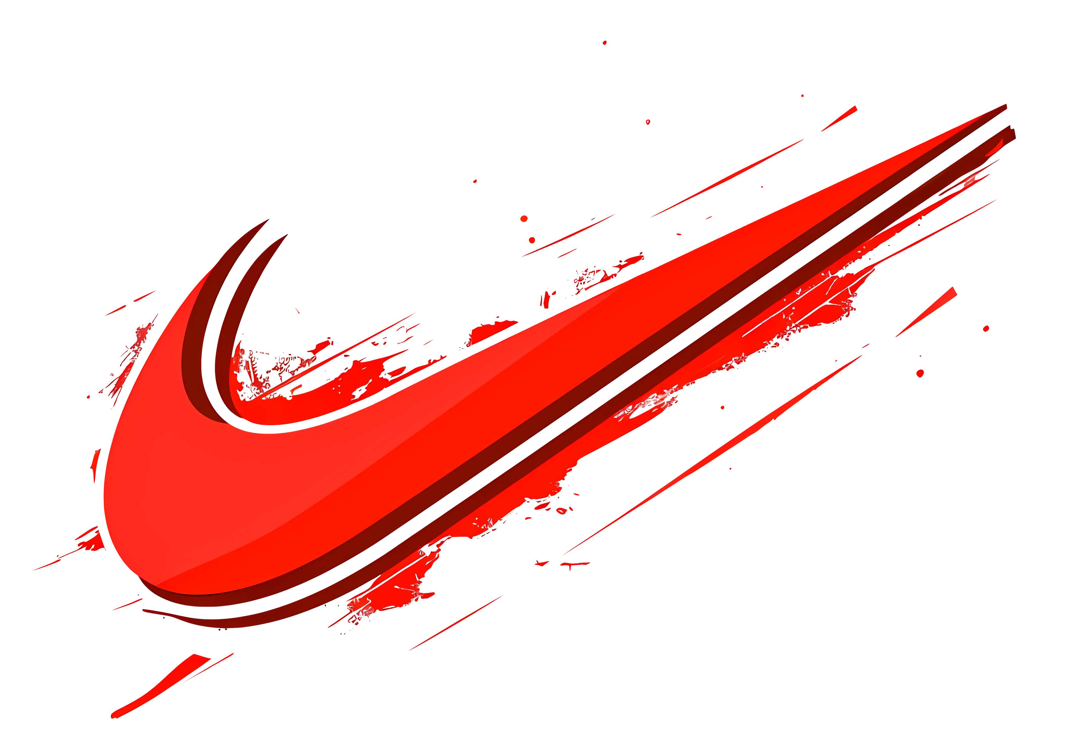 Red Nike Logo with Artistic Design
