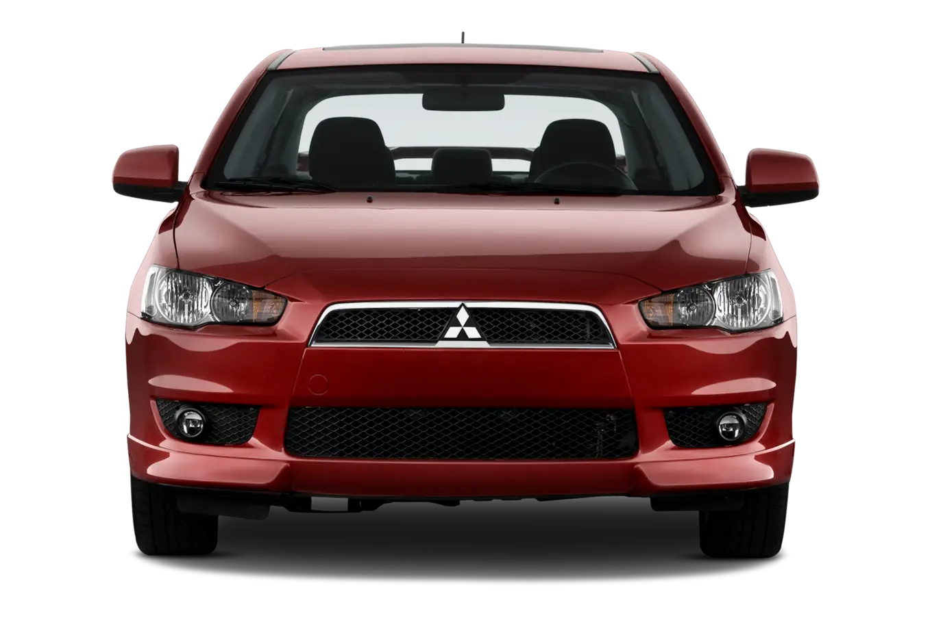 Red Sedan Car Front View
