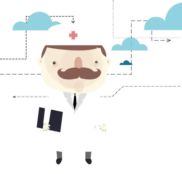 Cartoon Doctor with a Mustache