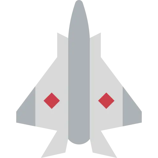 Military Fighter Jet Icon Illustration