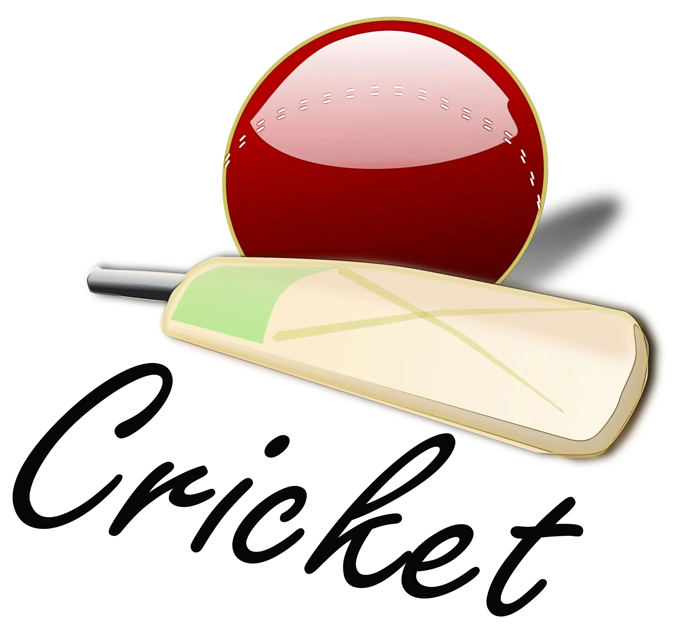 Cricket Ball and Bat with Lettering
