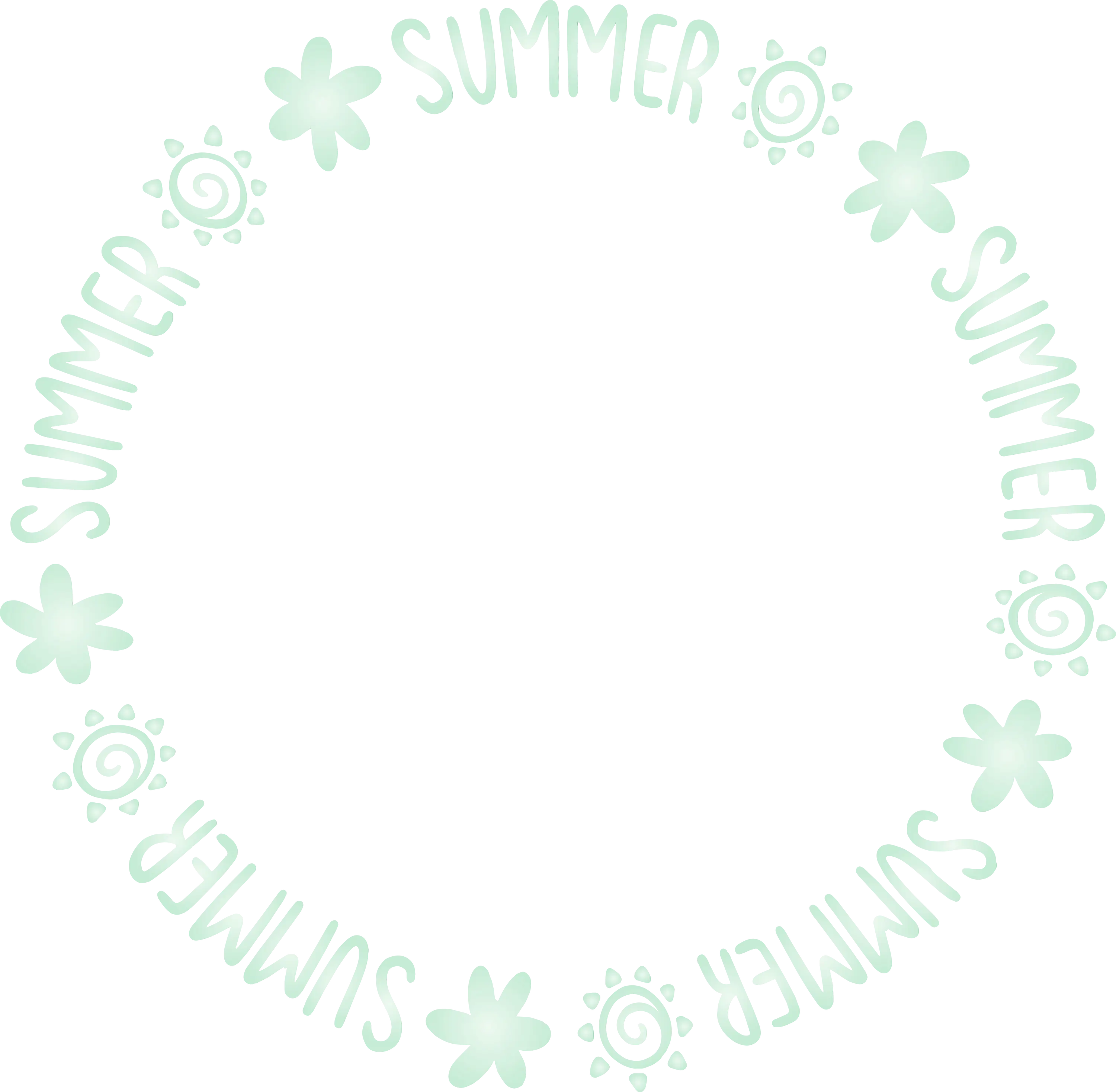 Summer Wreath Design with Text and Icons