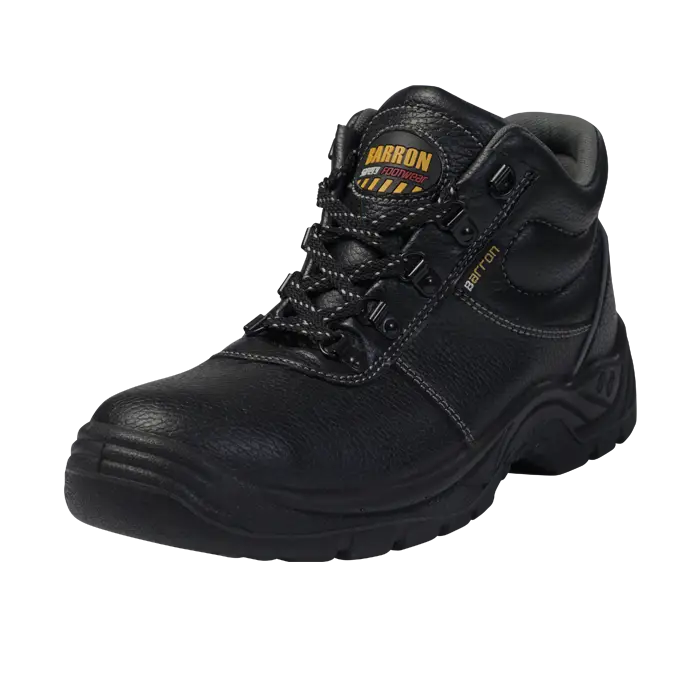 Black Leather Safety Work Boot