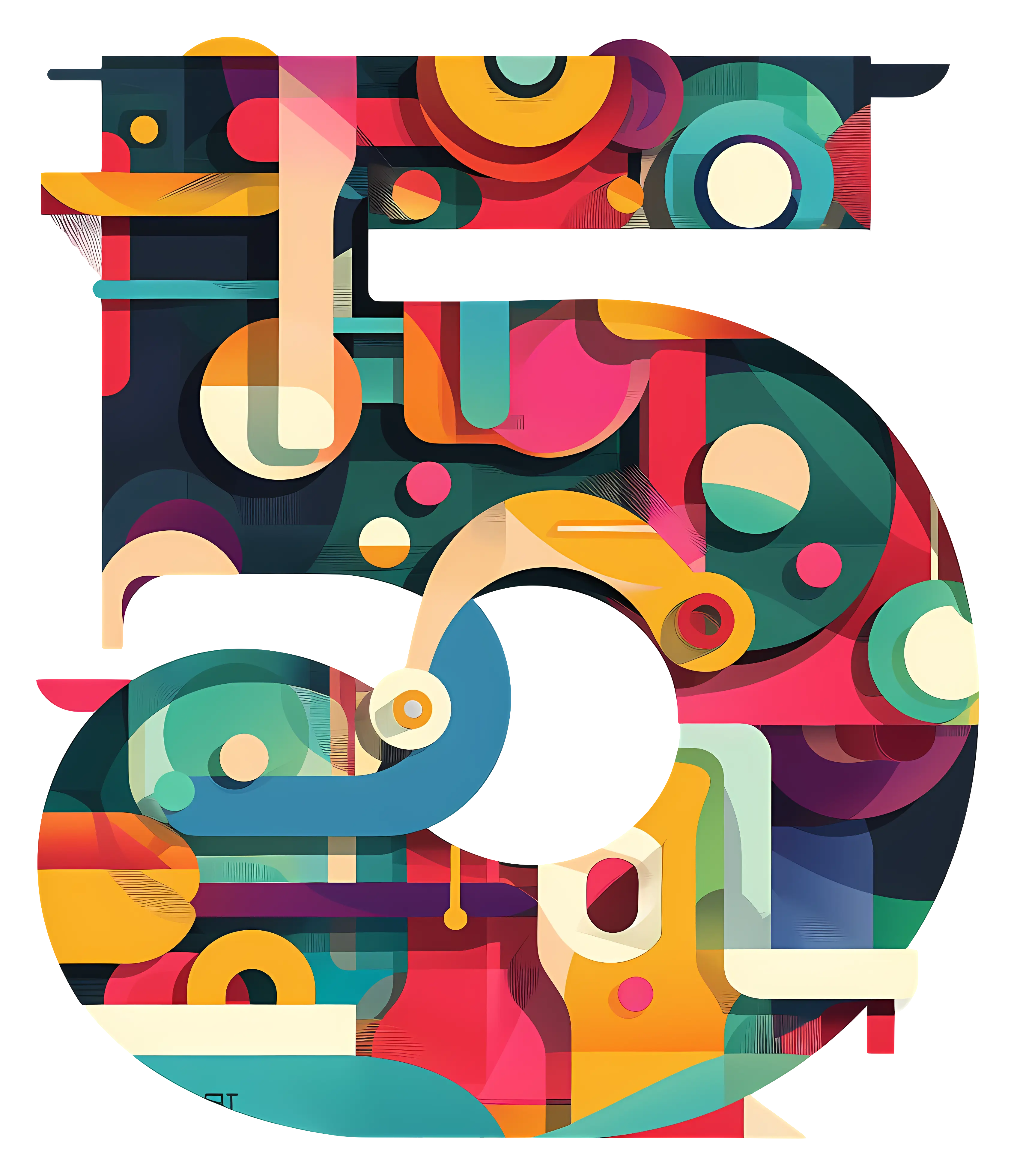Colorful Abstract Number 5