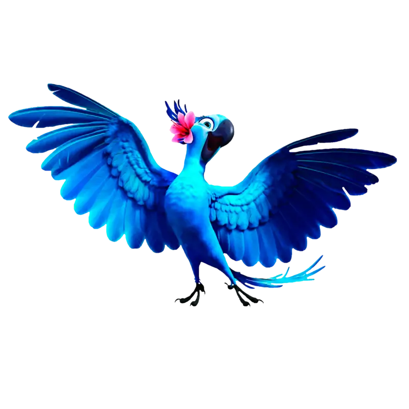 Animated Blue Parrot Cartoon