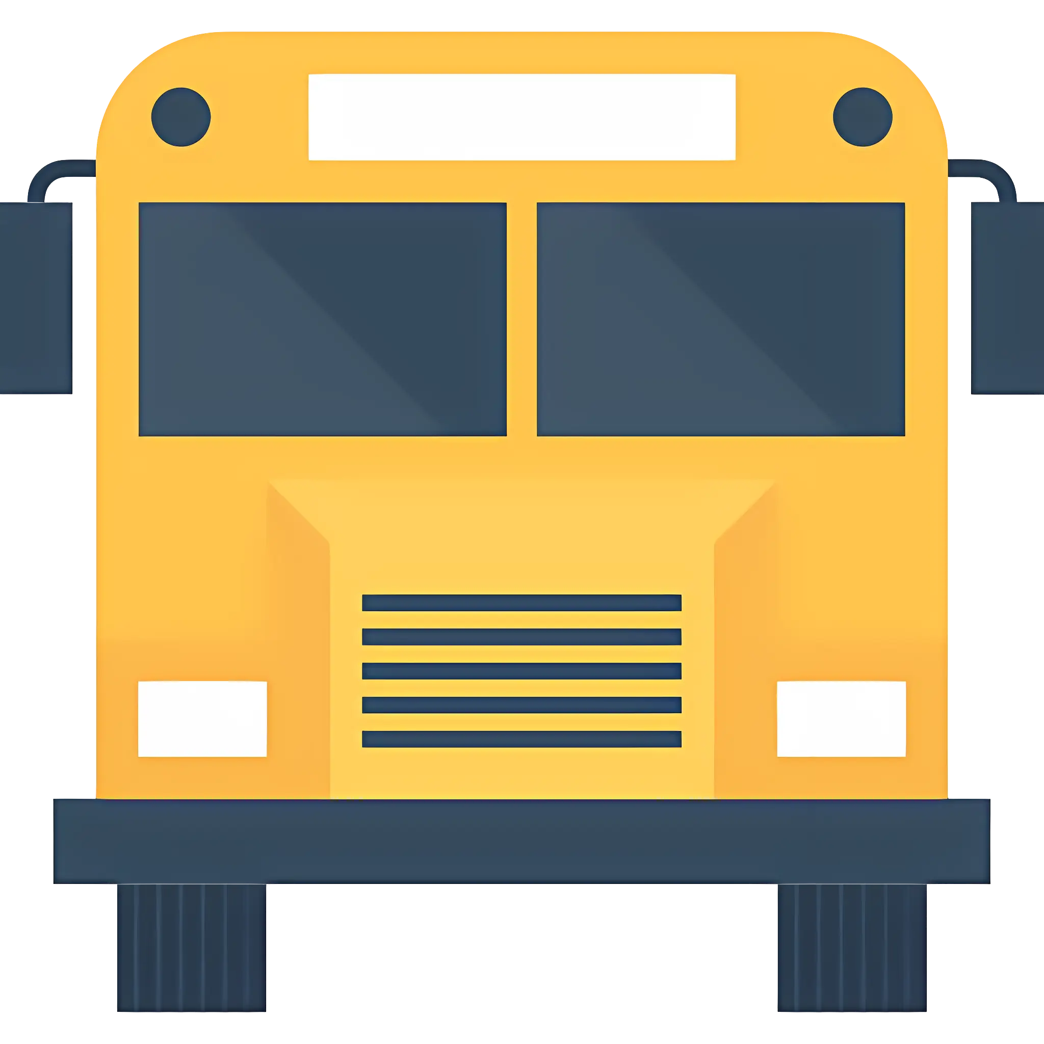 Yellow School Bus Illustration for Transport Icon