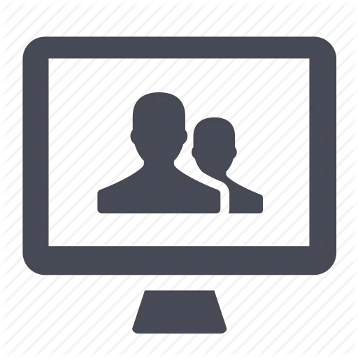 Computer Screen with People Icon