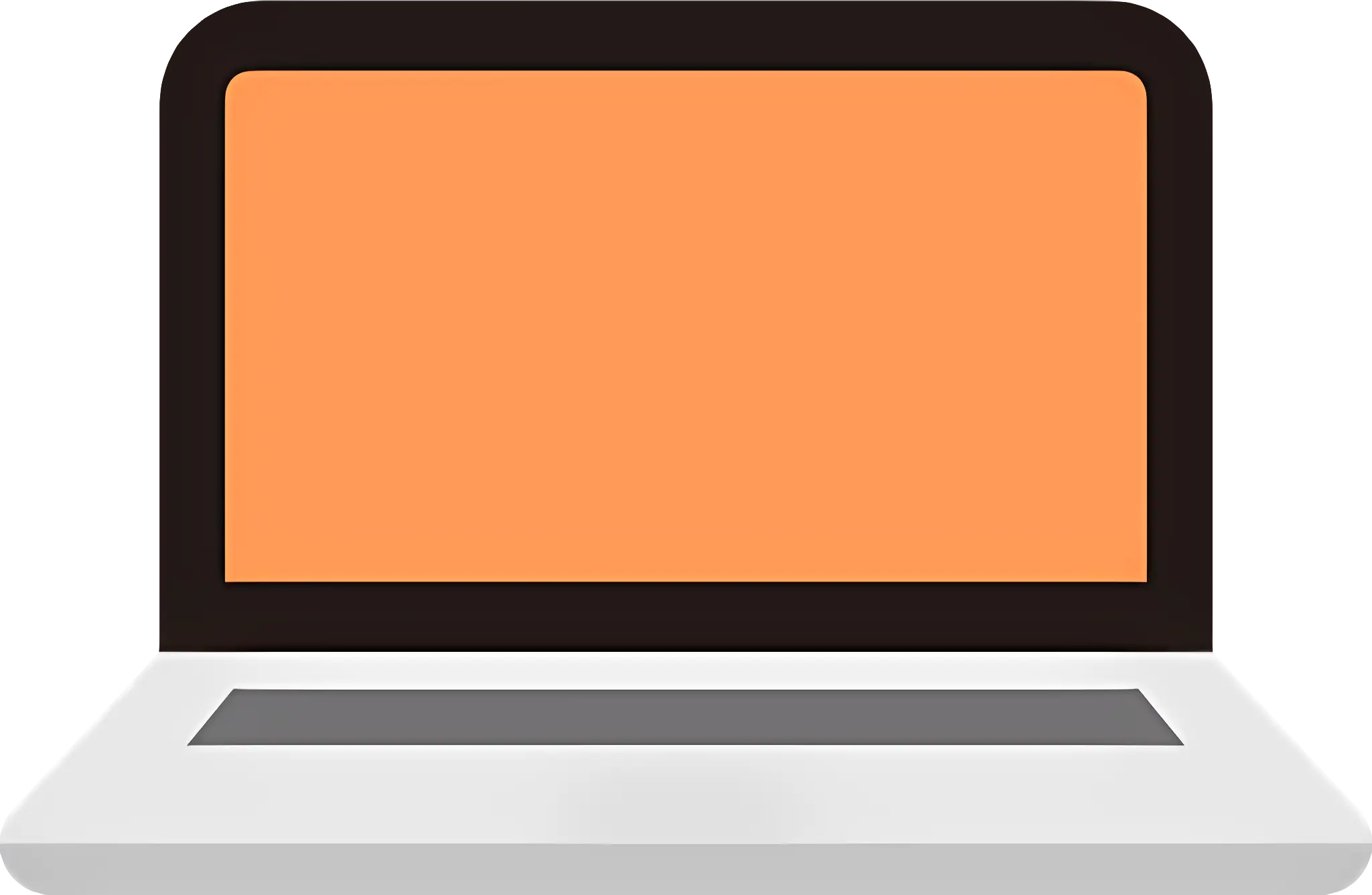 Minimal Laptop with Orange Screen