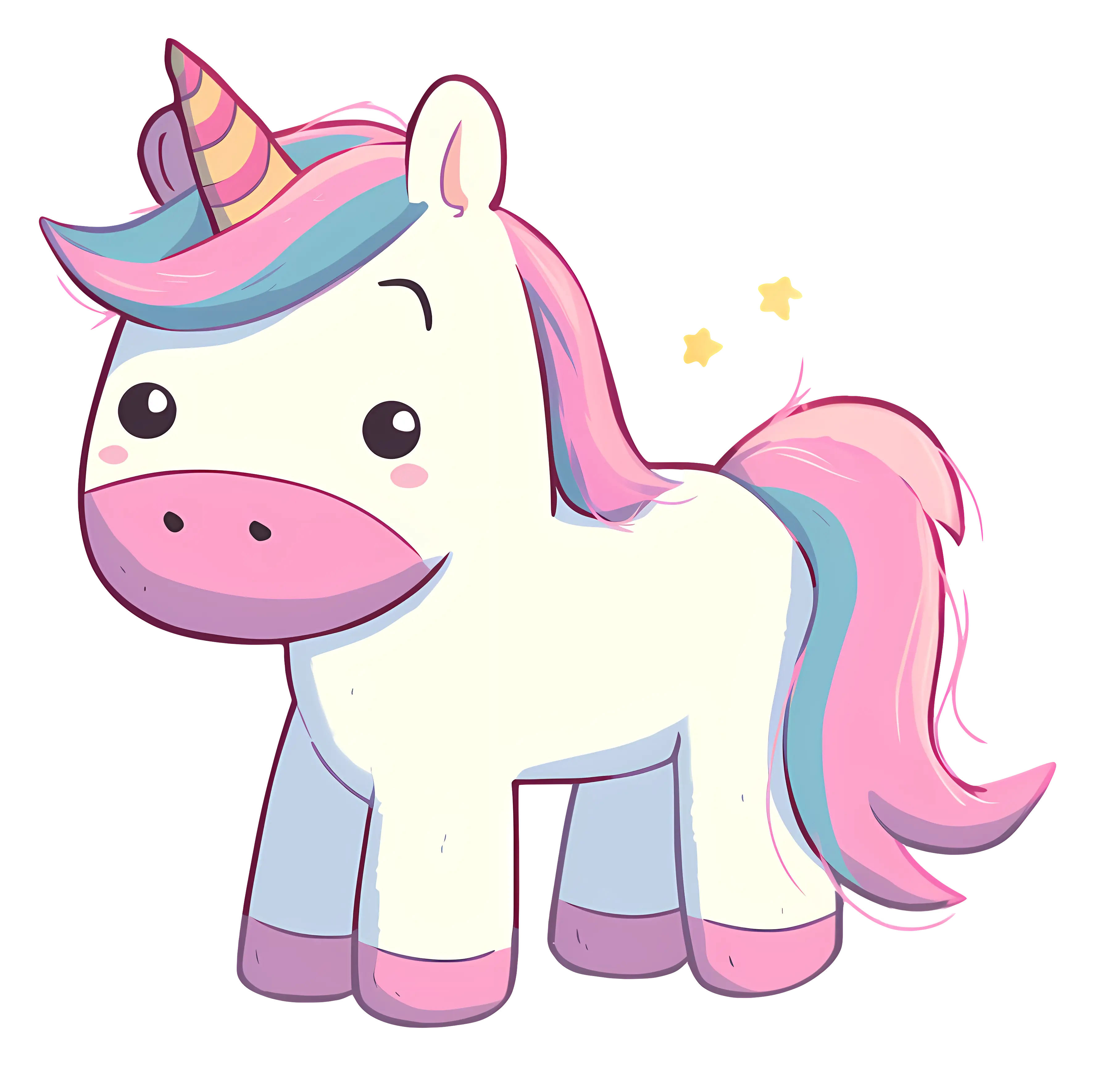 Adorable Cartoon Unicorn